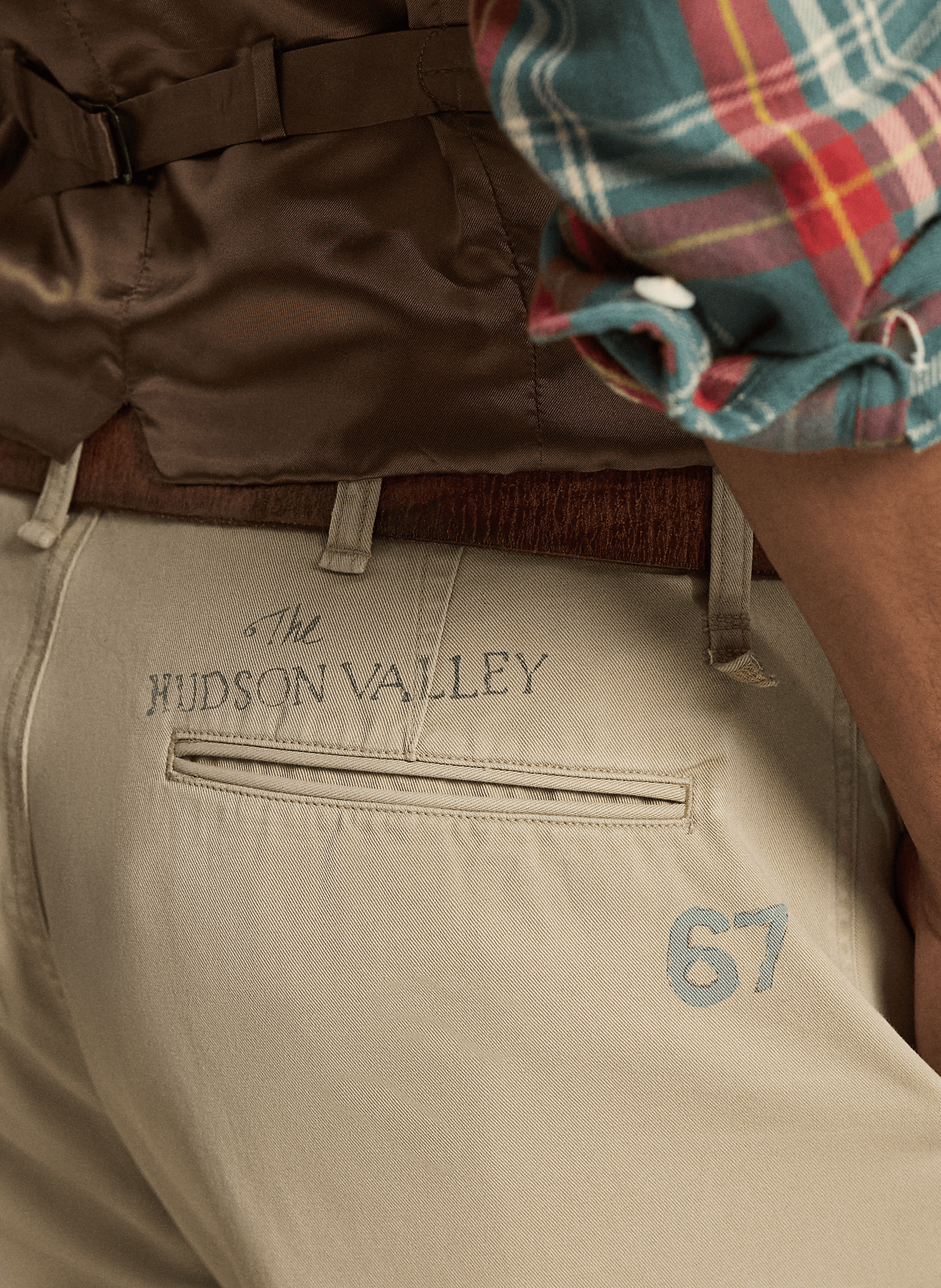 Pantalon droit imprimé en coton POLO RALPH LAUREN Beige