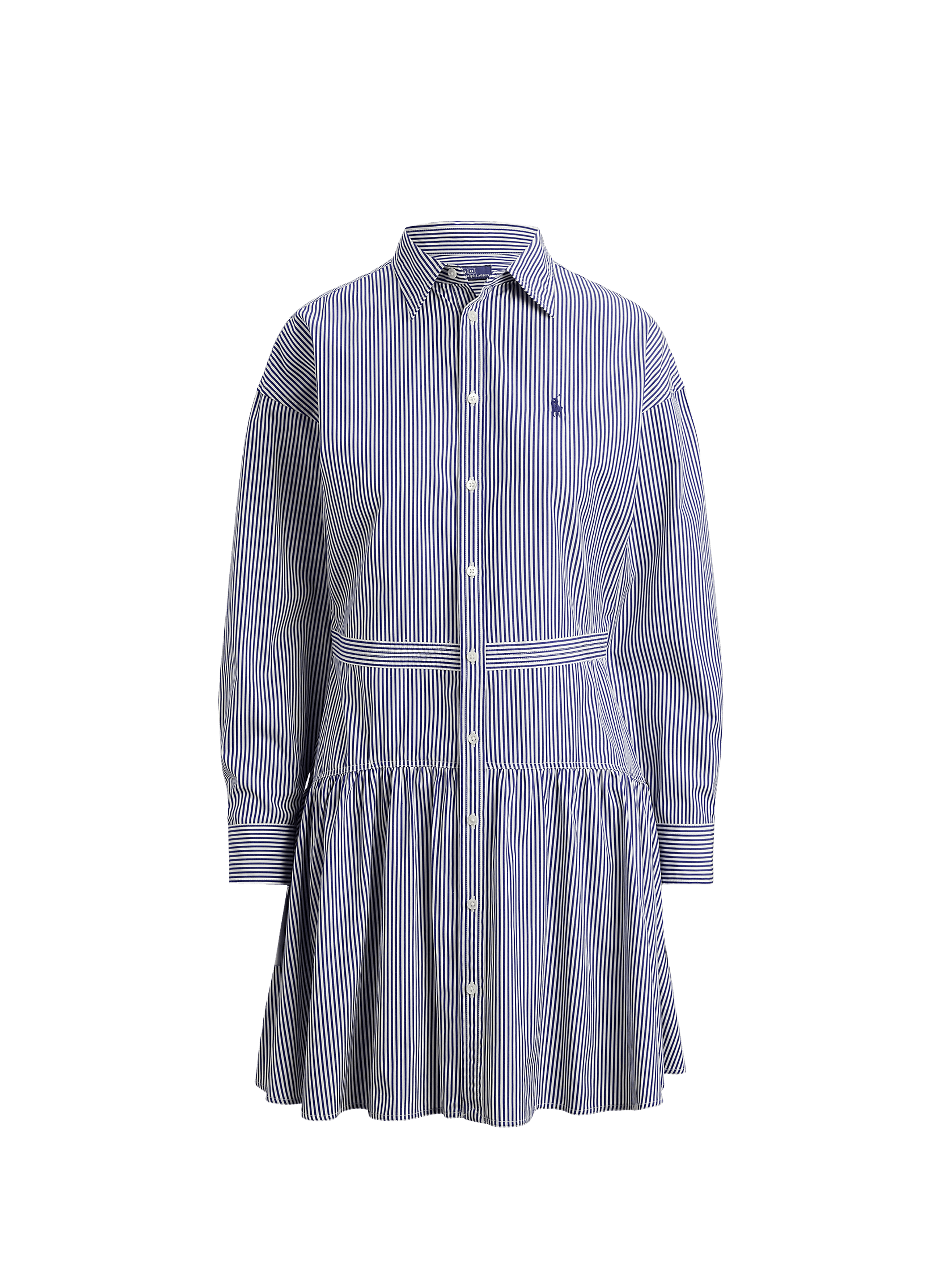 Short Striped Cotton Shirt Dress POLO RALPH LAUREN Blue