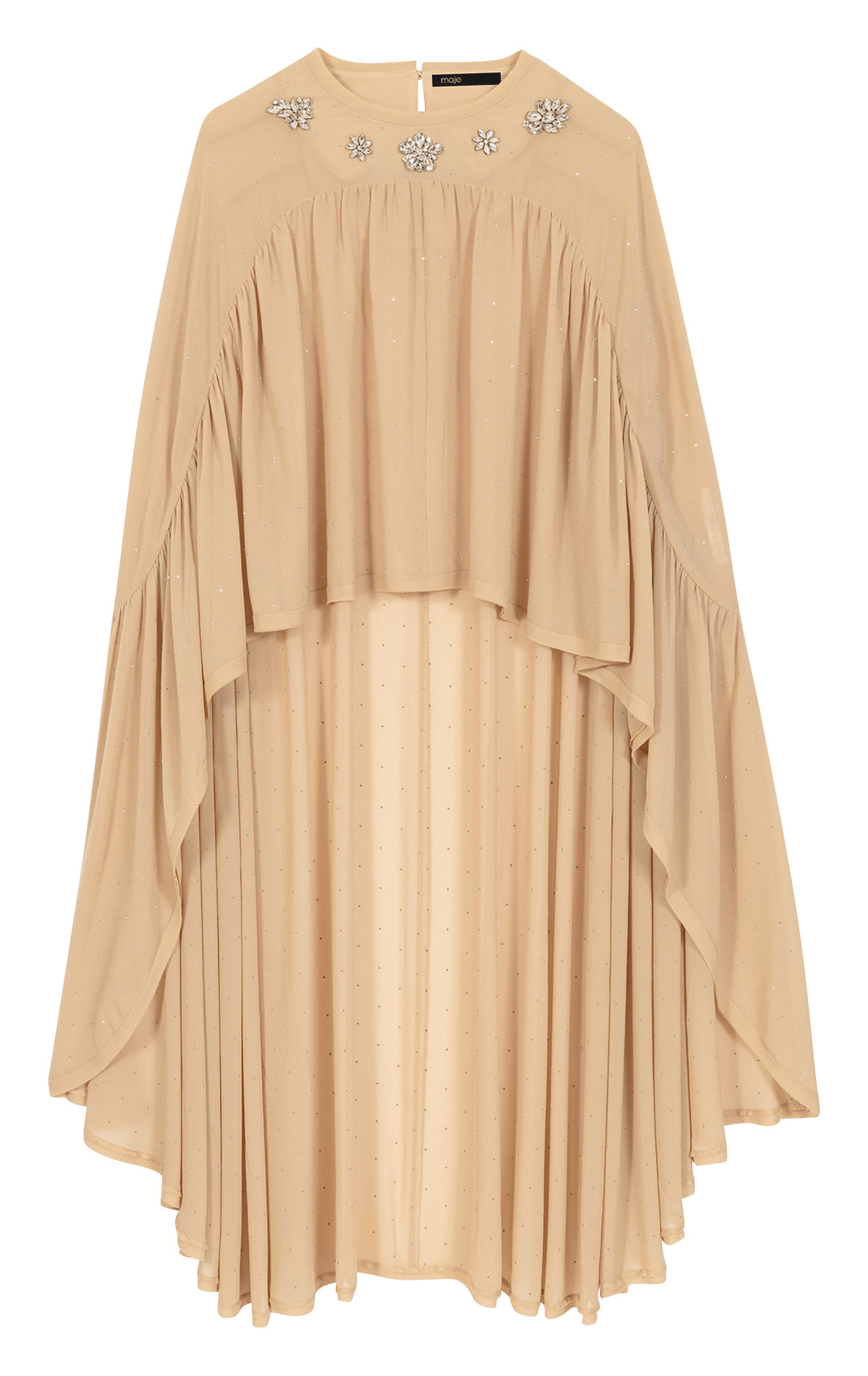 Top-cape ample strassé MAJE Beige
