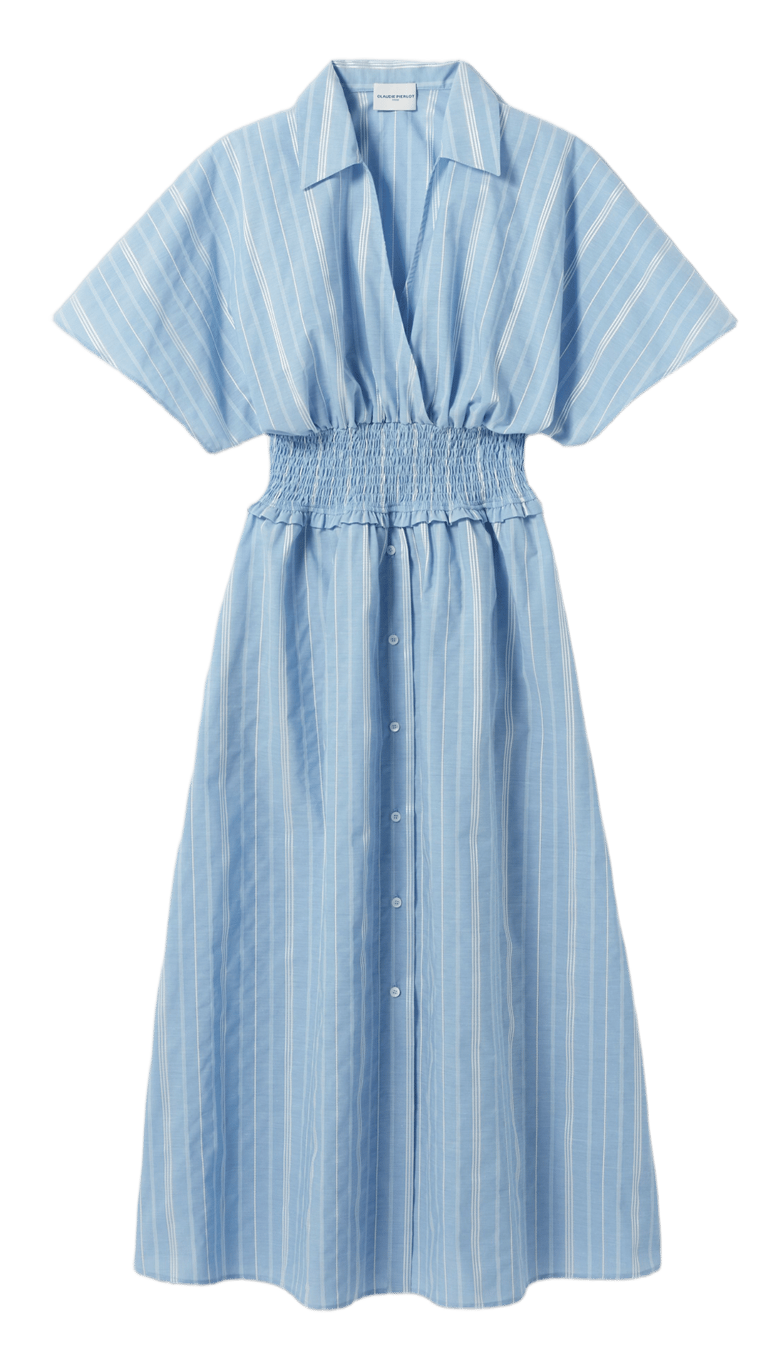 Robe longue col V à rayures CLAUDIE PIERLOT Multicolore