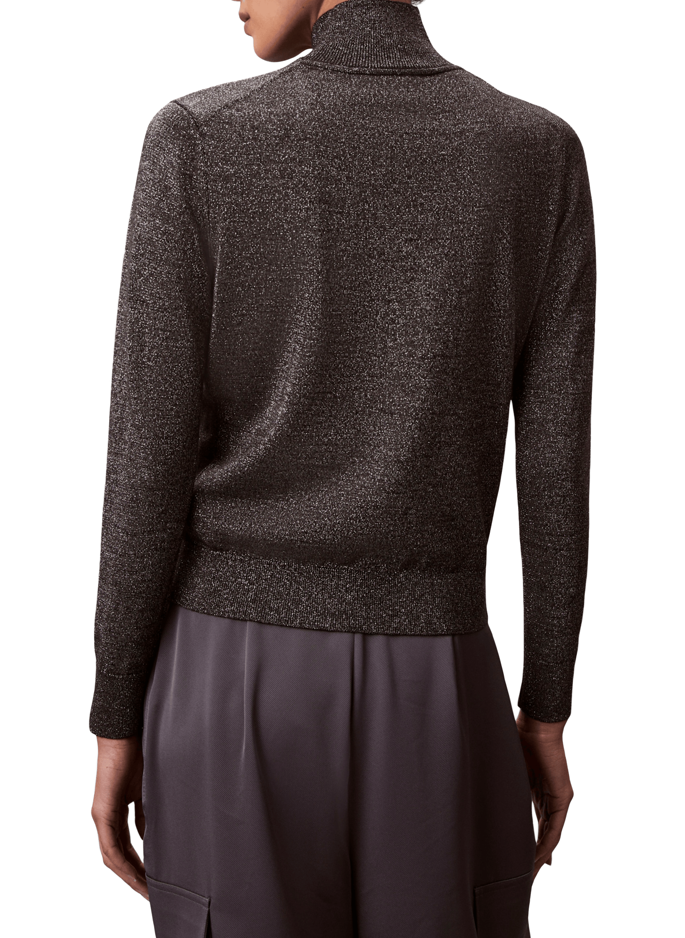 Pull uni à col montant CALVIN KLEIN Gris