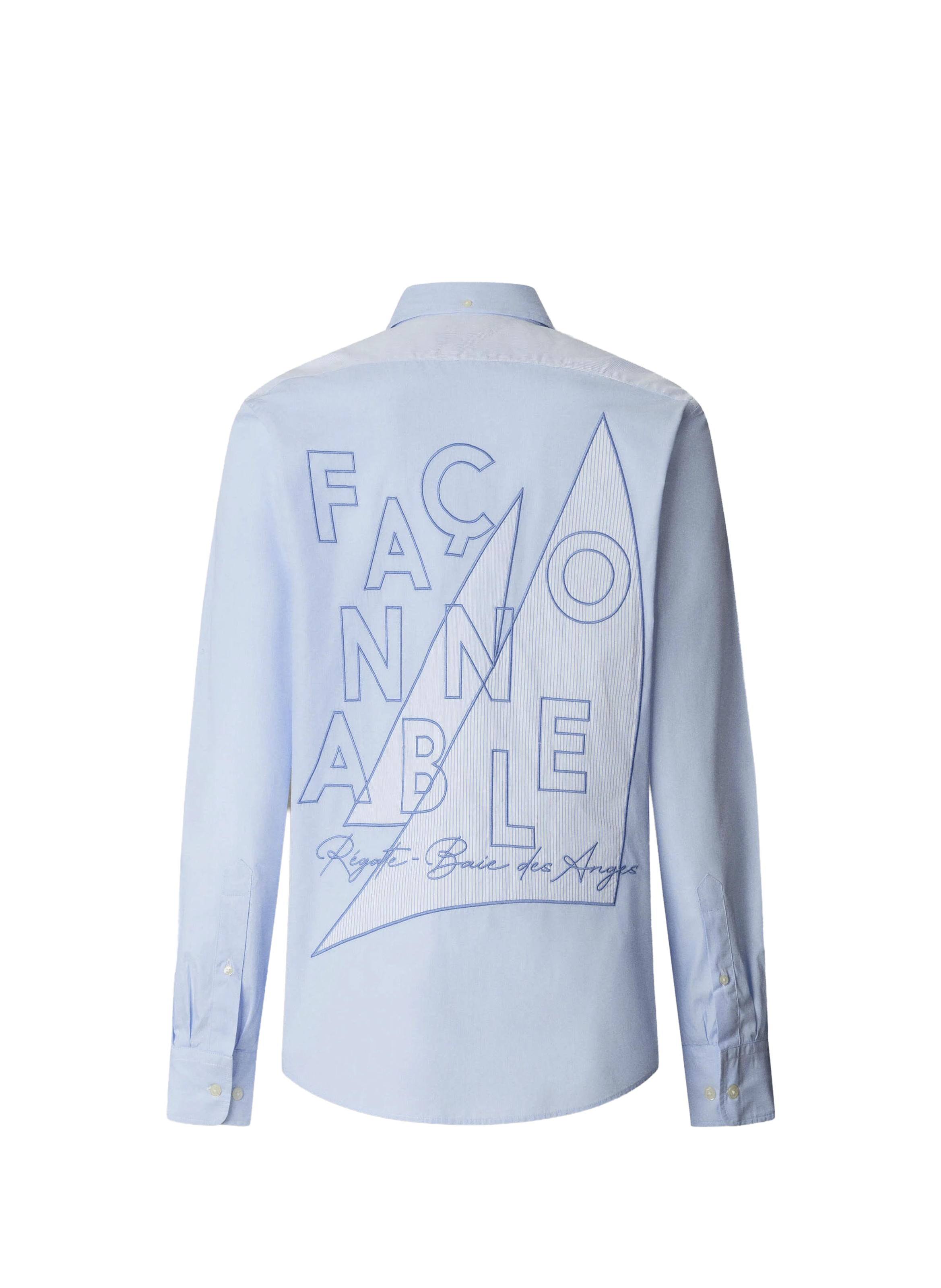 Shirt with embroidered brand logo on the back in cotton FACONNABLE Blue