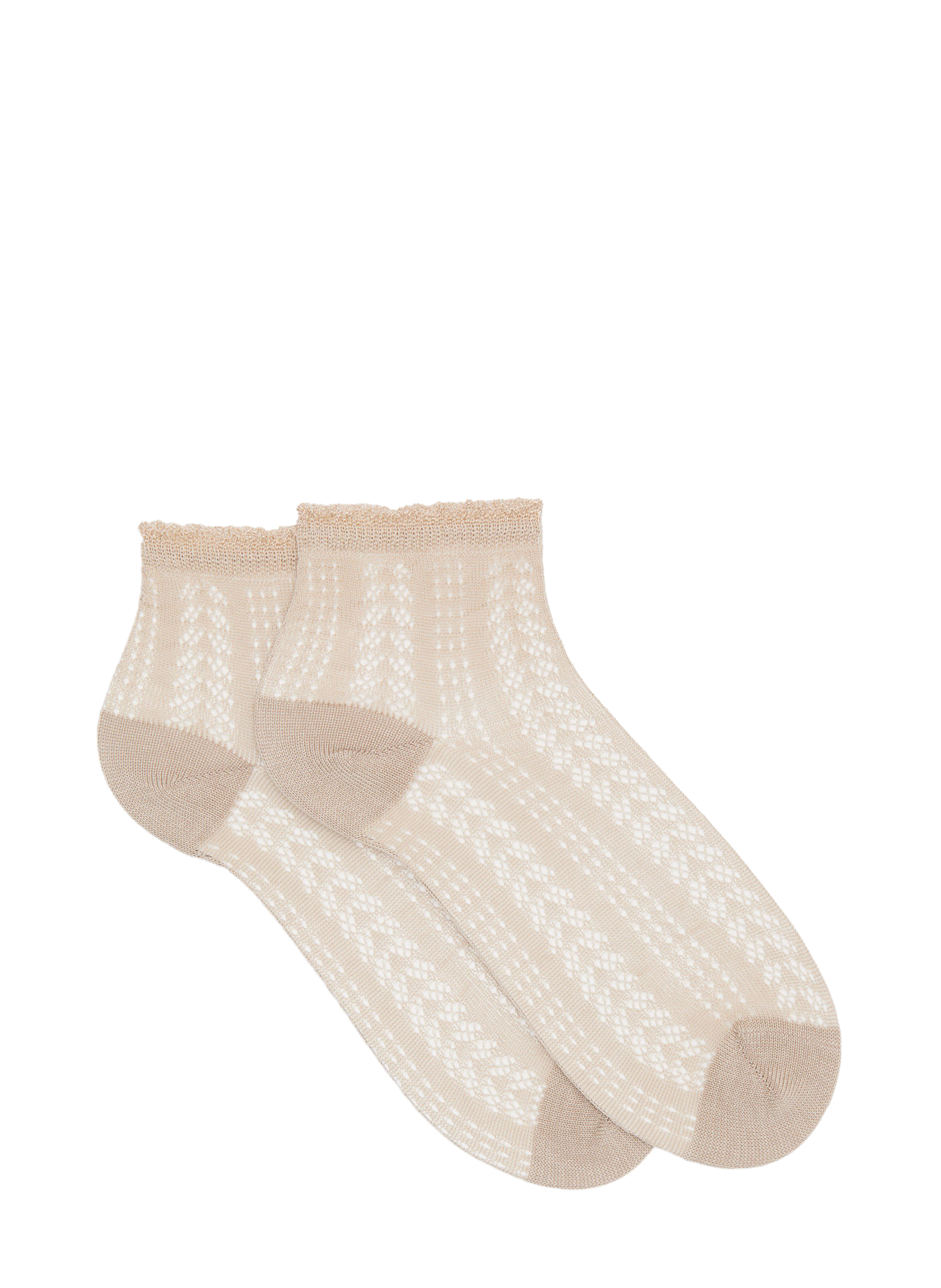 Socquettes ajourées en fil d'Écosse en coton mélangé DORÉ DORÉ Beige