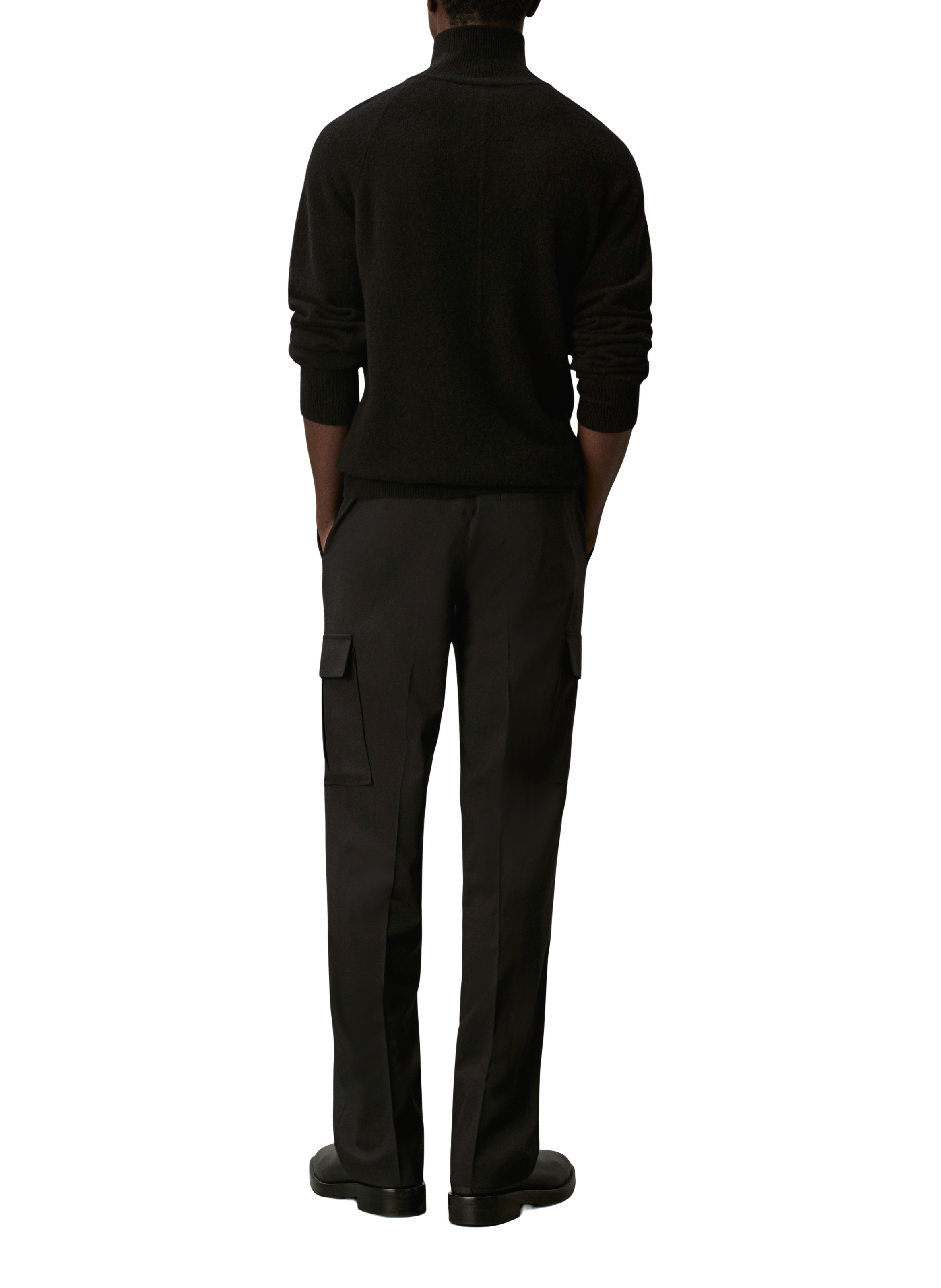 Recht cargo broek van Bengaline in gemengde wol CALVIN KLEIN Zwart