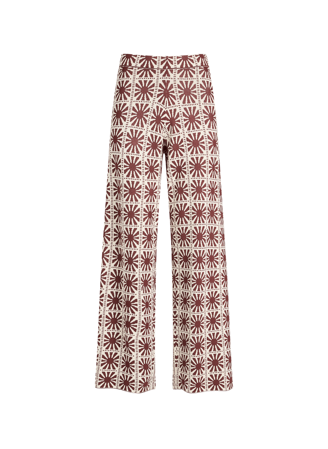 Pantalon jacquard taille haute Jasper SUNCOO Marron