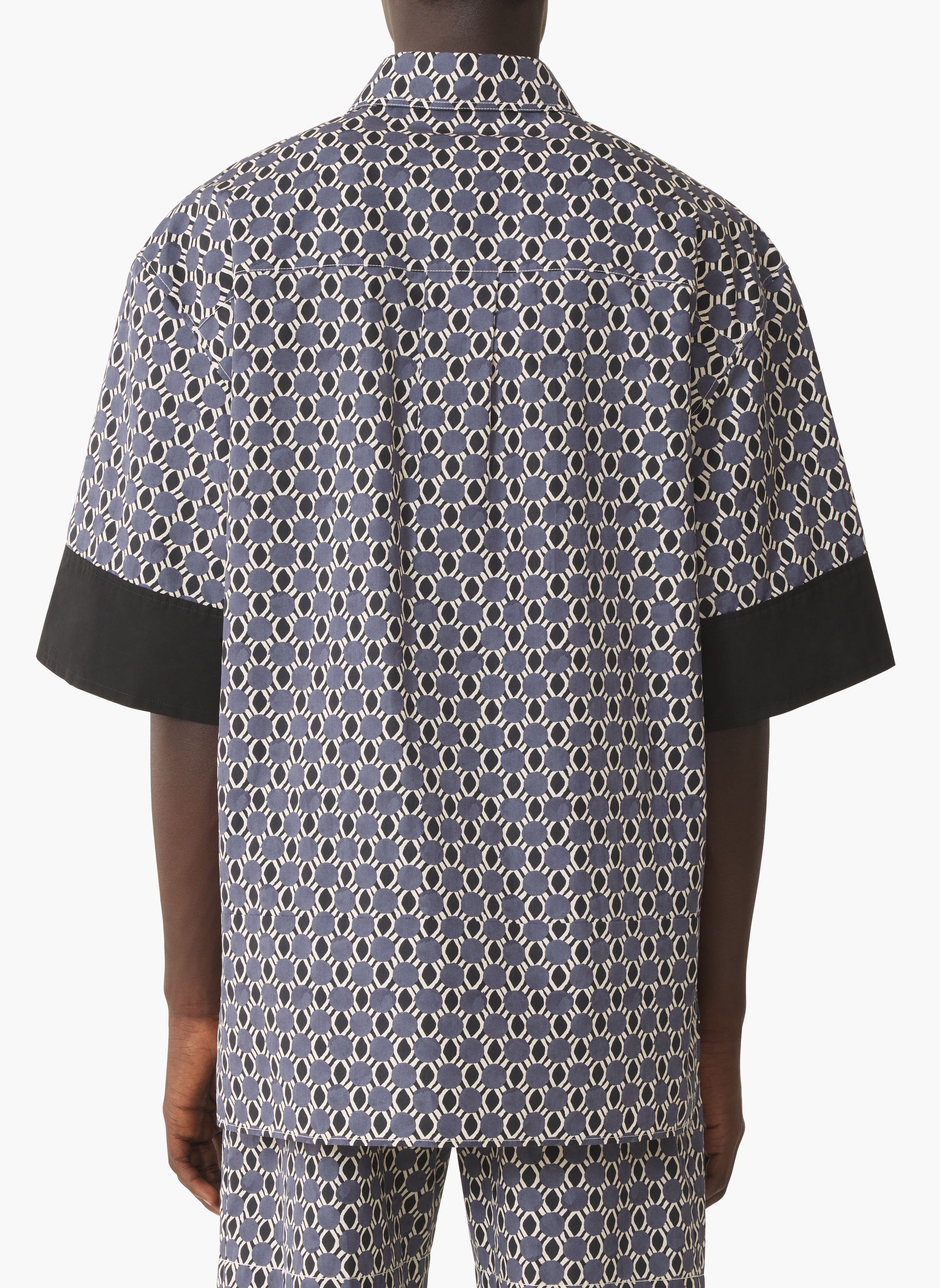 Chemise ample en coton imprimé LANVIN Noir