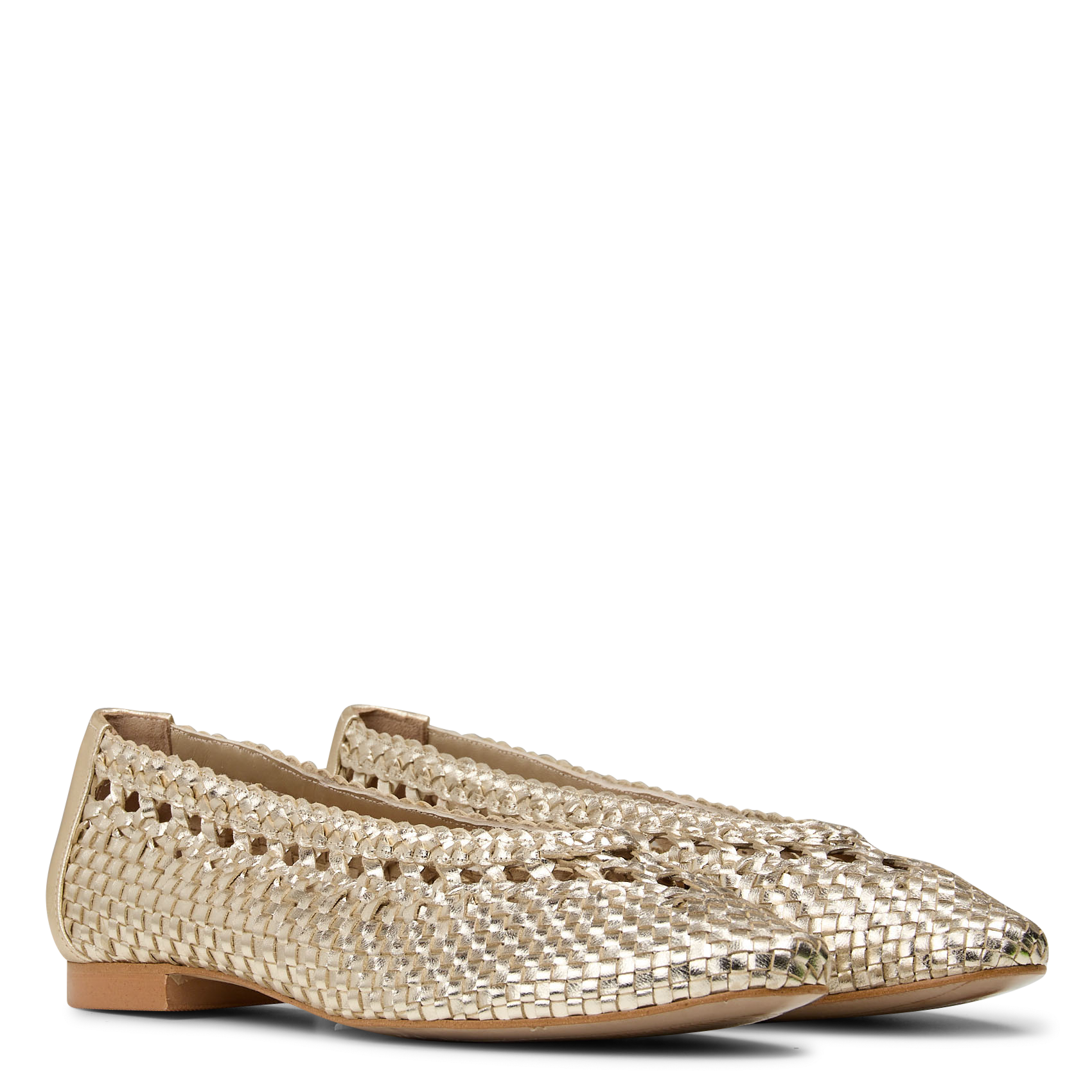 Ballerines en cuir tressées santiago MAISON 123 Doré