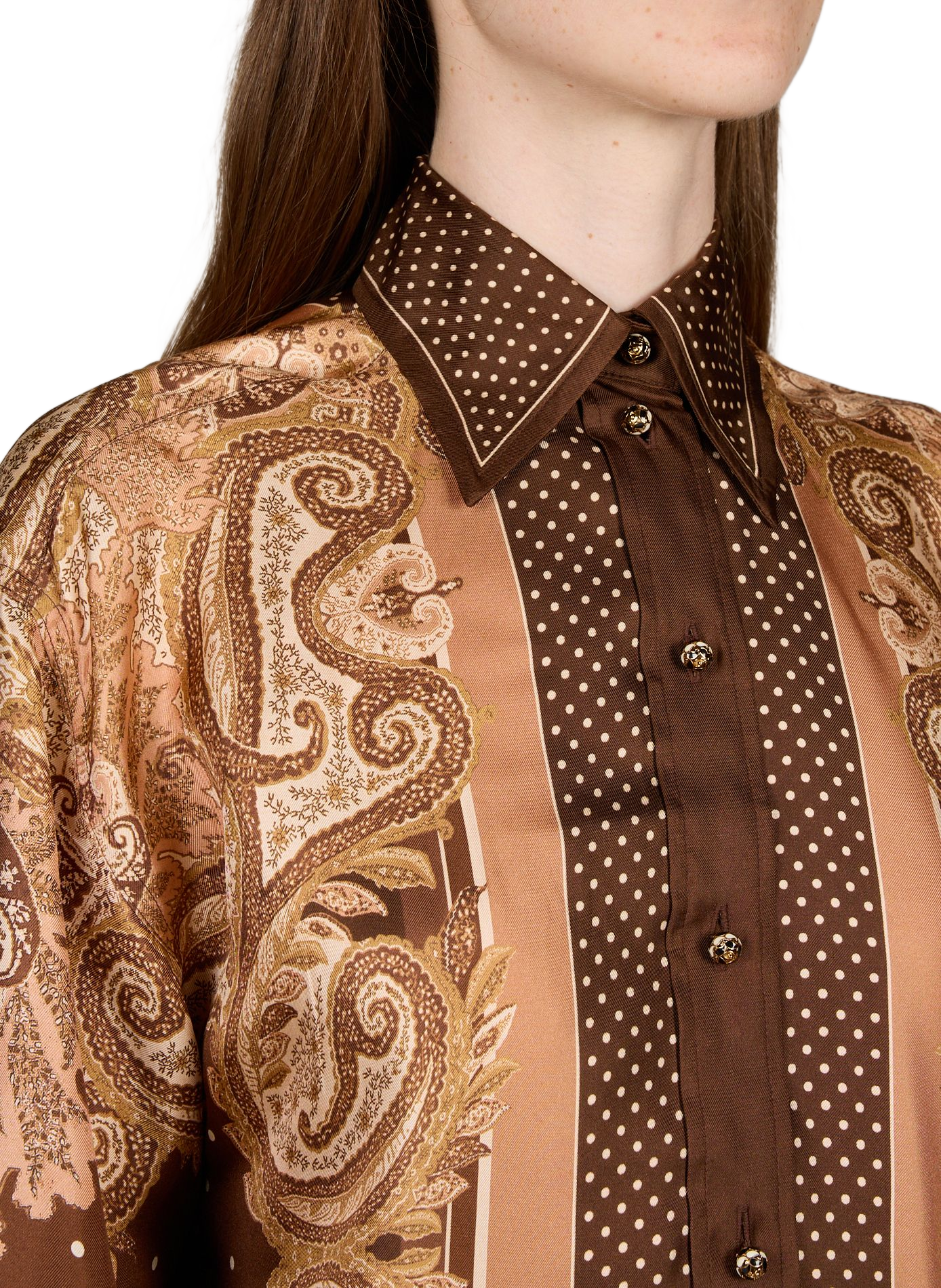 Luna silk blouse ZIMMERMANN Brown