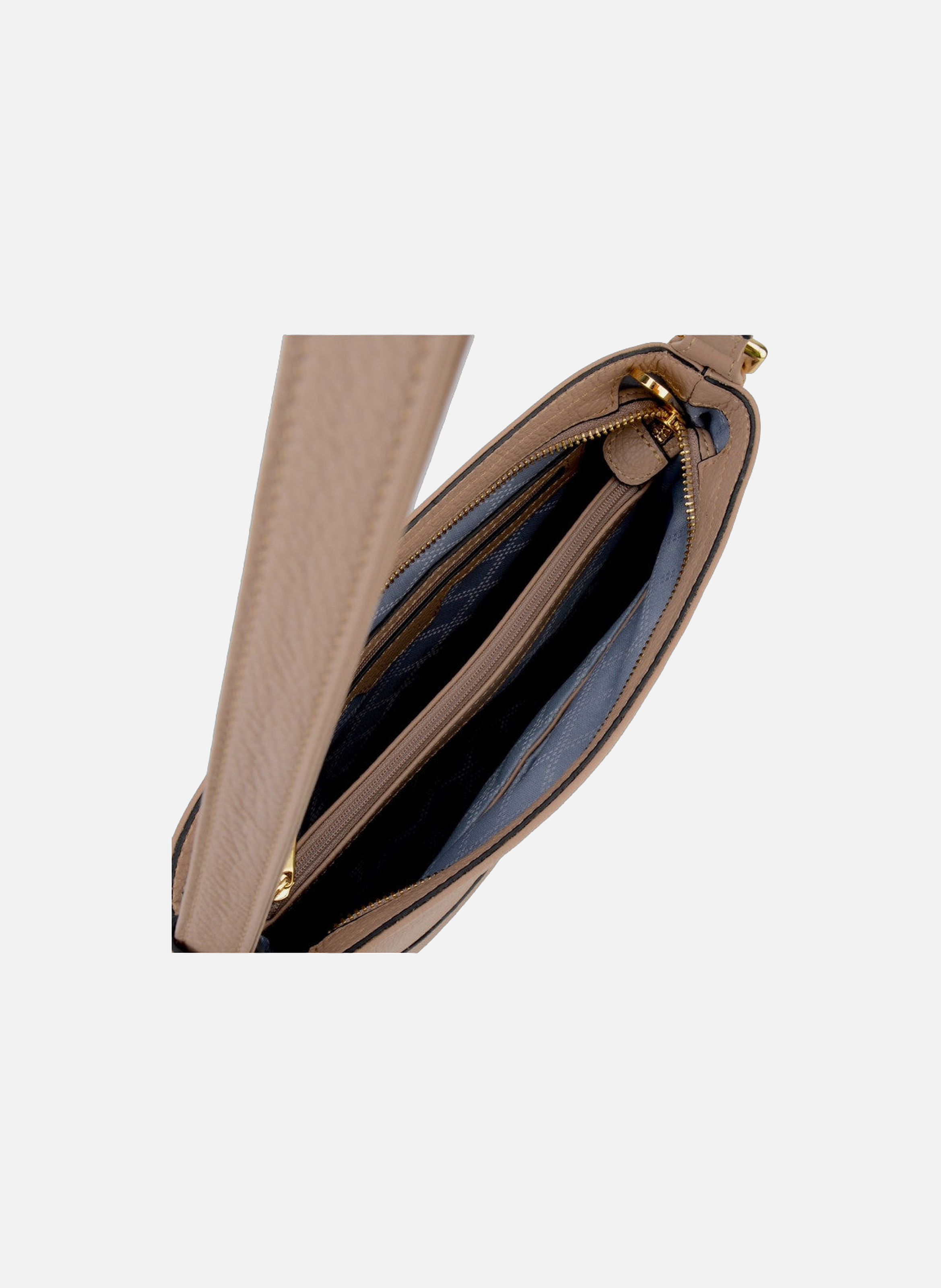 110 magnet | sac porté croisé en cuir de veau grainé POURCHET Marron