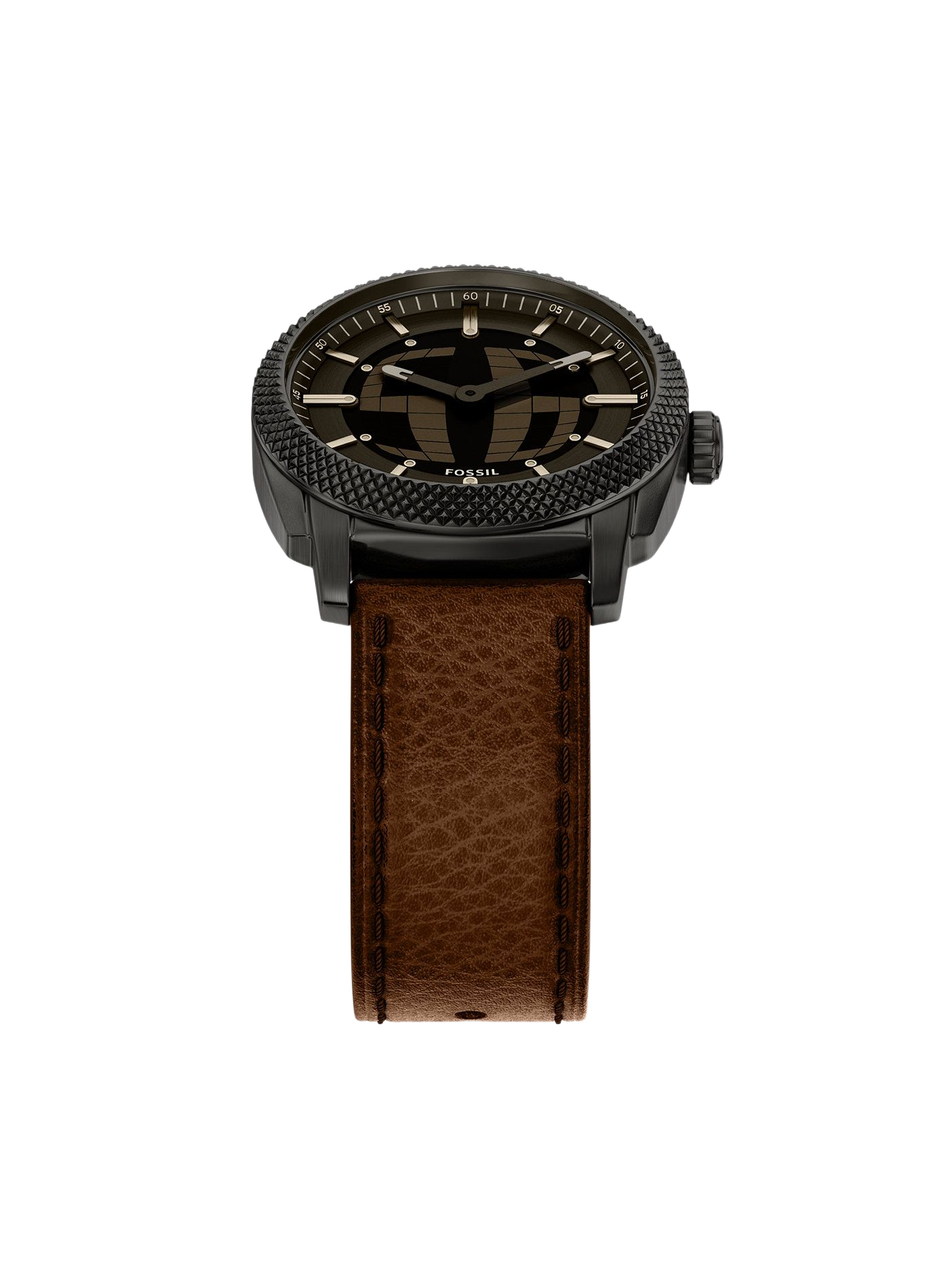 Montre quartz Machine Bic Tic en cuir FOSSIL Noir