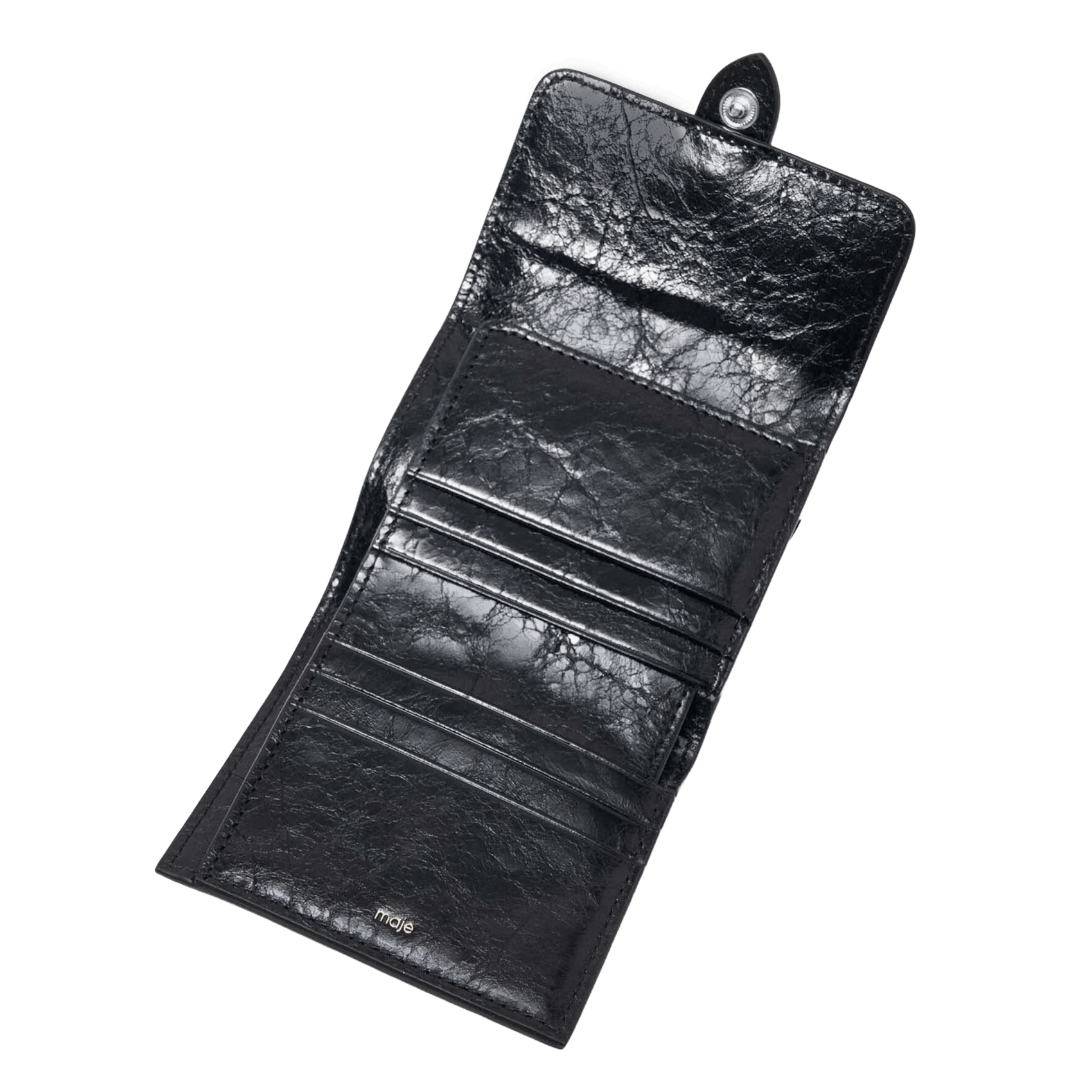 Portefeuille en cuir MAJE Noir