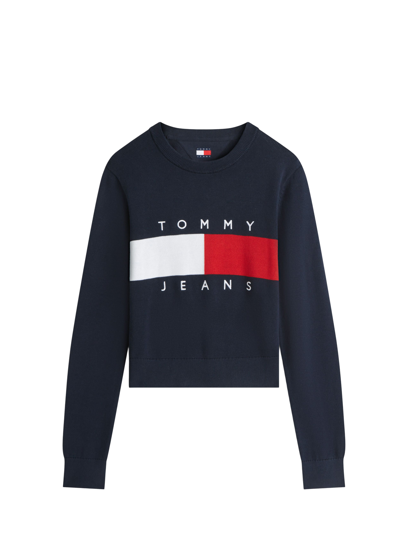 Baumwoll-Logopullover TOMMY HILFIGER Blau