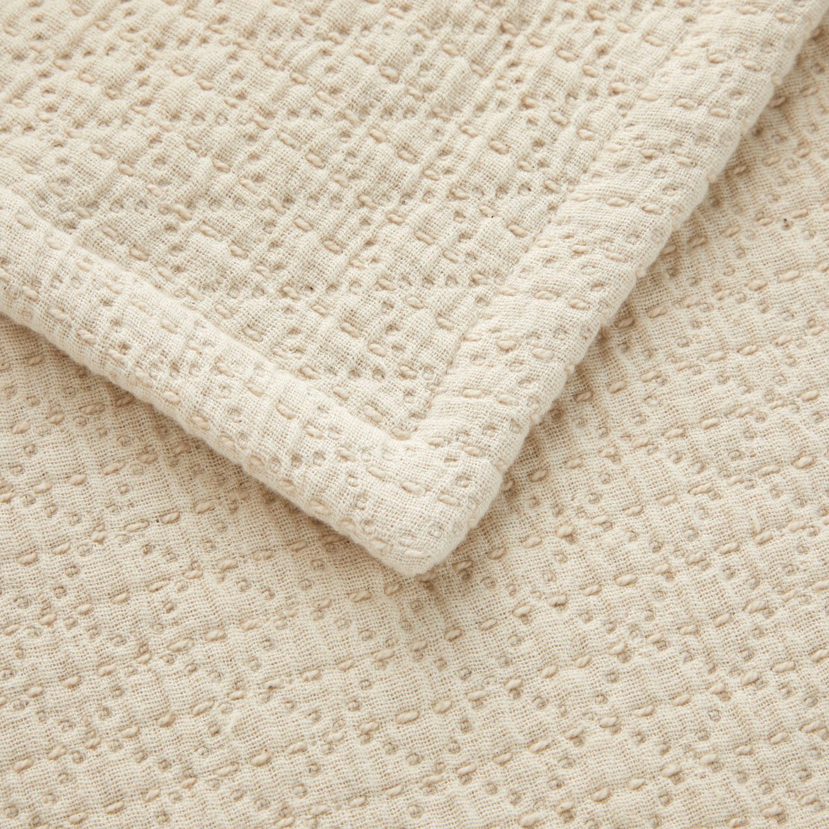 Plaid en coton, canisse DESFORGES Beige