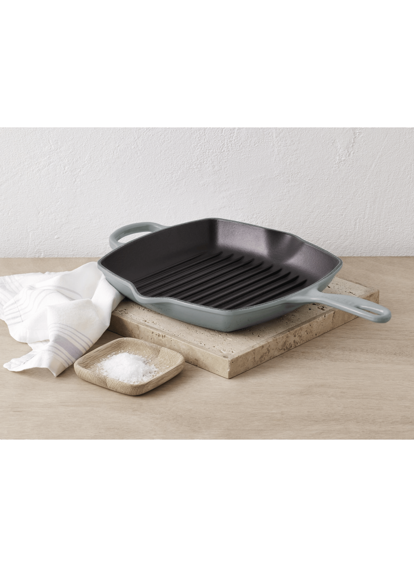Square enameled cast iron pan LE CREUSET Grey