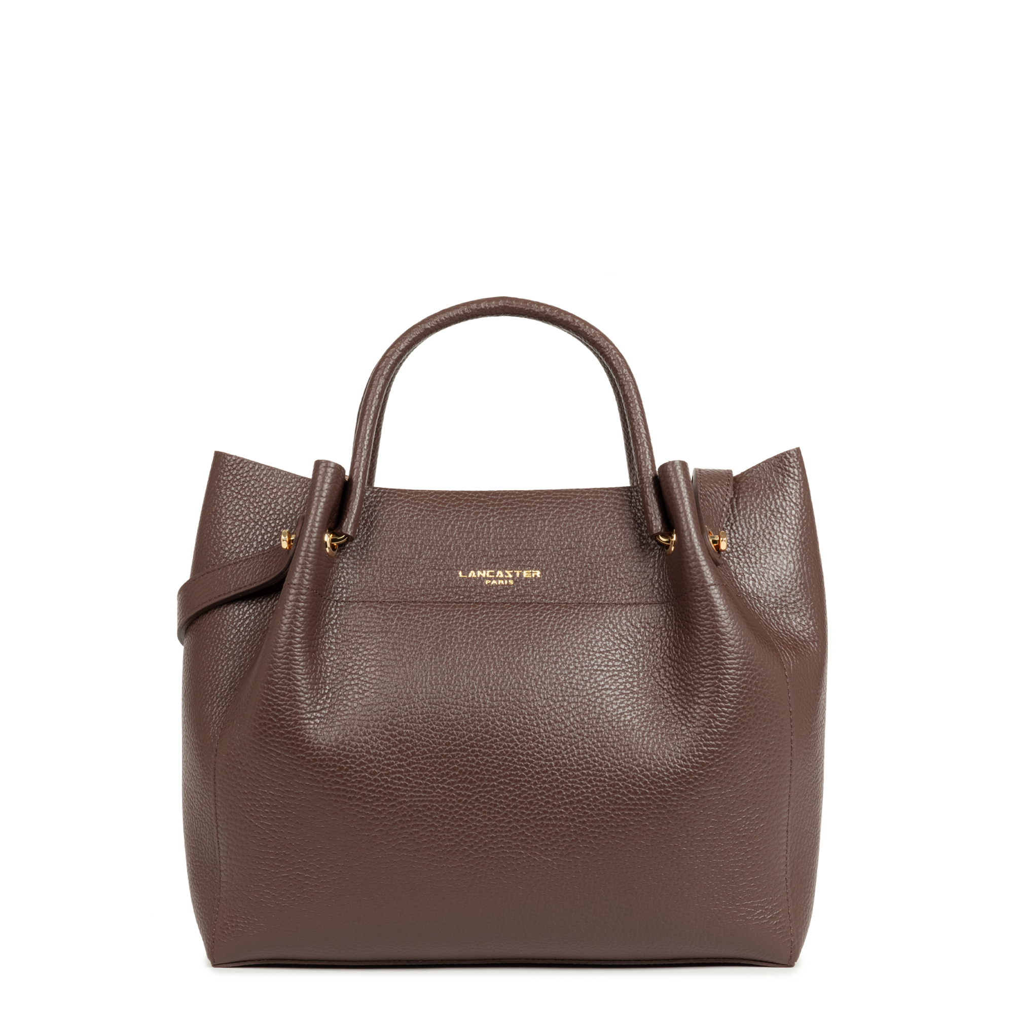 Grand sac cabas épaule - foulonné double louisa  Marron - in - or pâle