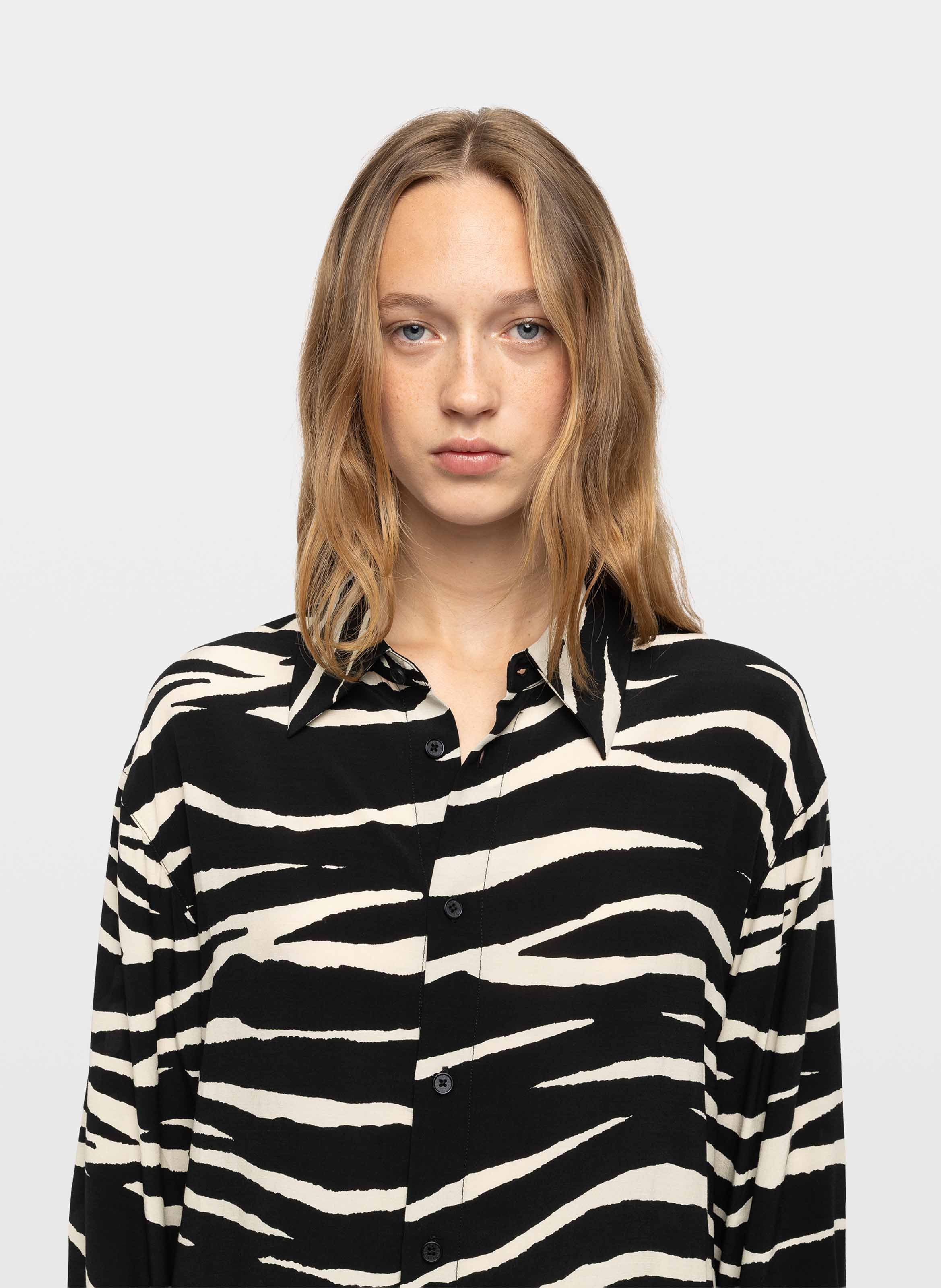 Chemise droite zébrée tyrica ZADIG&VOLTAIRE Noir