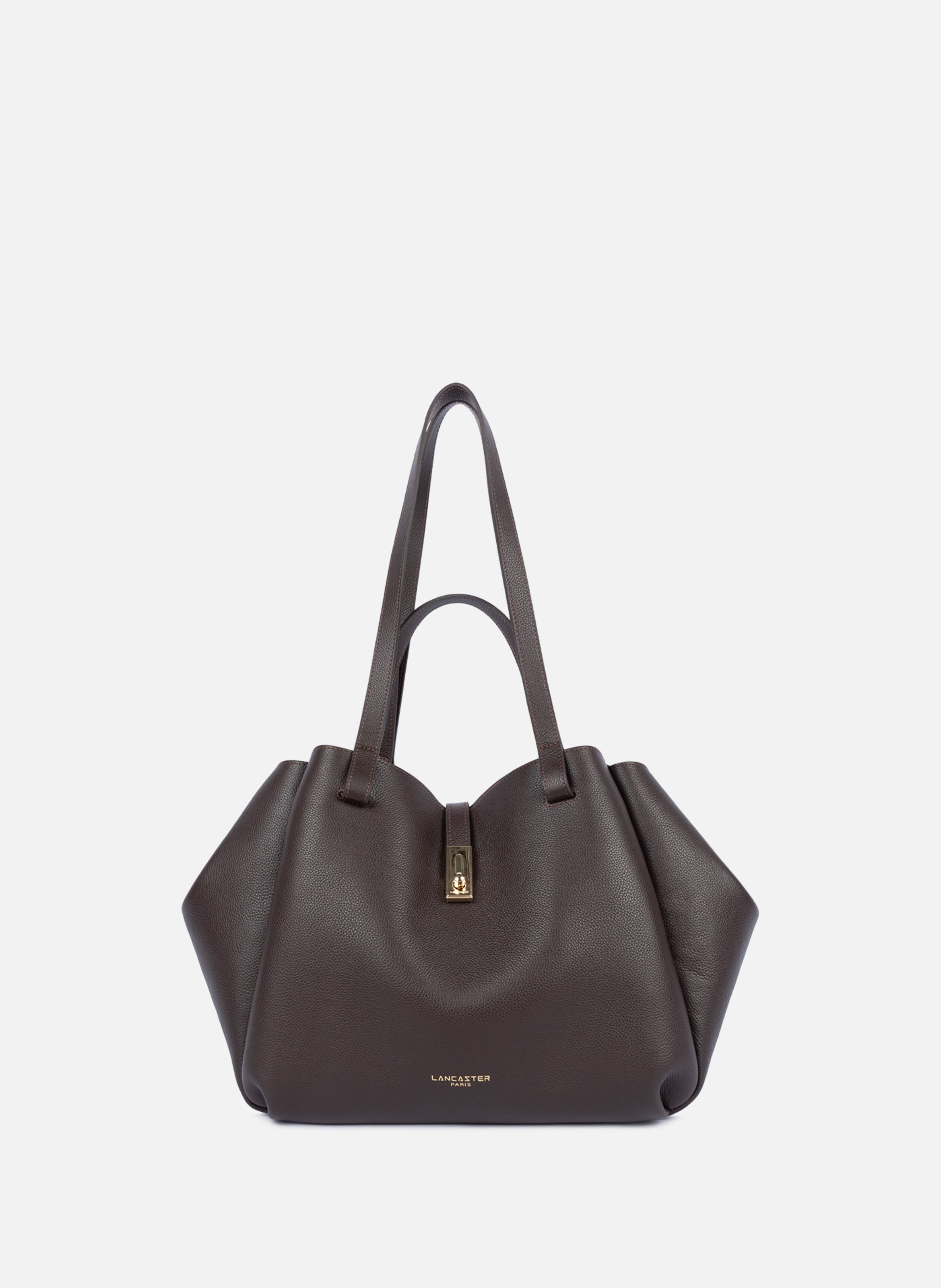 Grand sac cabas épaule - milano horizon LANCASTER Marron