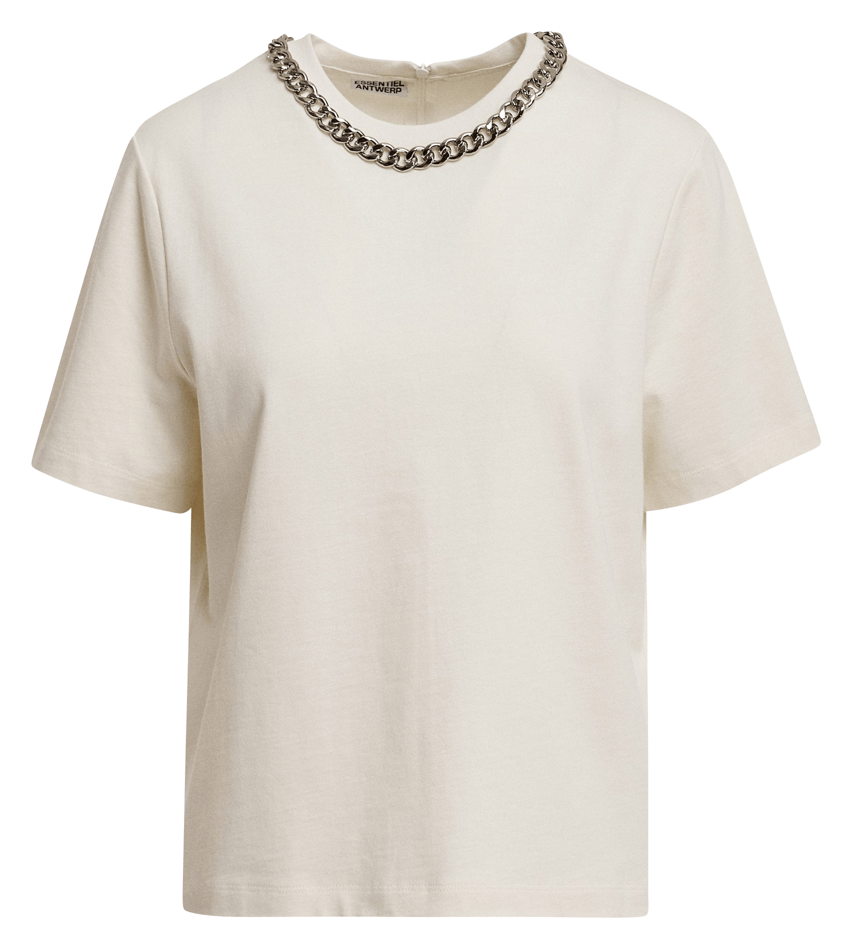 T-shirt ample avec collier en chaîne en coton bio klaim ESSENTIEL ANTWERP Blanc