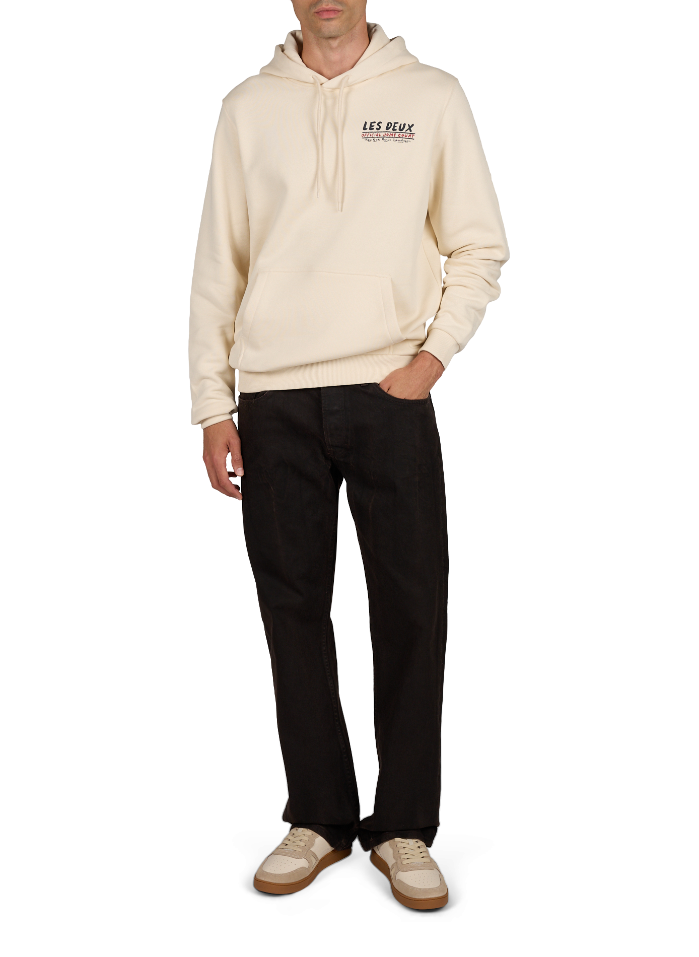 Rechte hoodie van katoen LES DEUX Beige