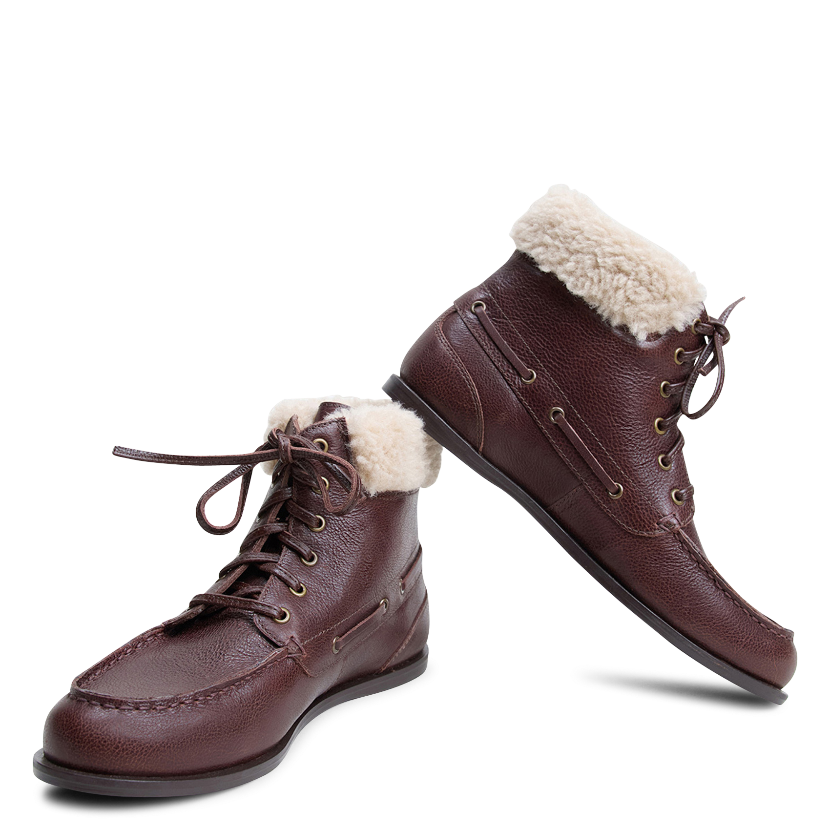 Boots en cuir mélangé team JONAK Marron