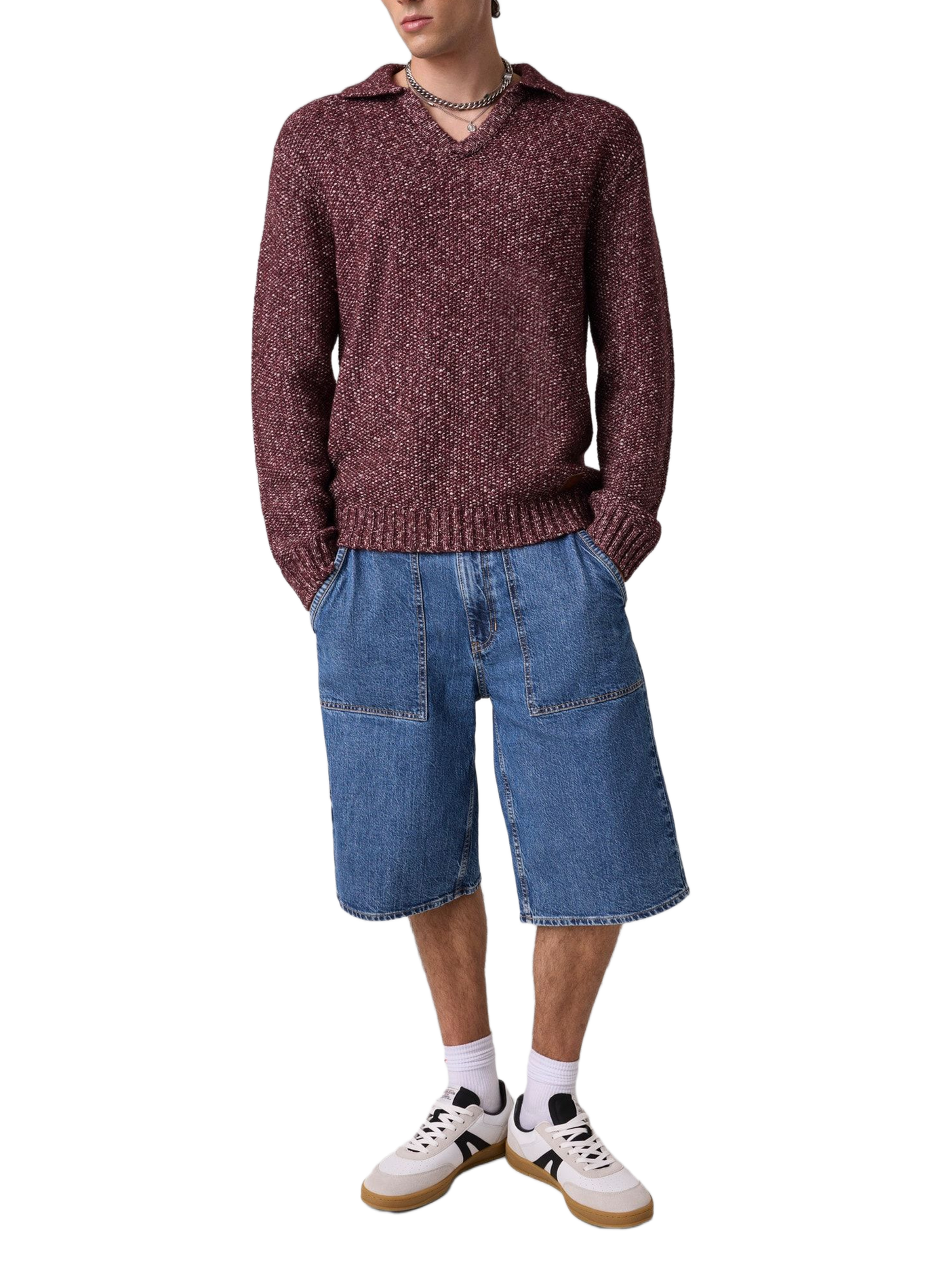 Gerader Pullover aus Baumwollmischung GUESS Rot