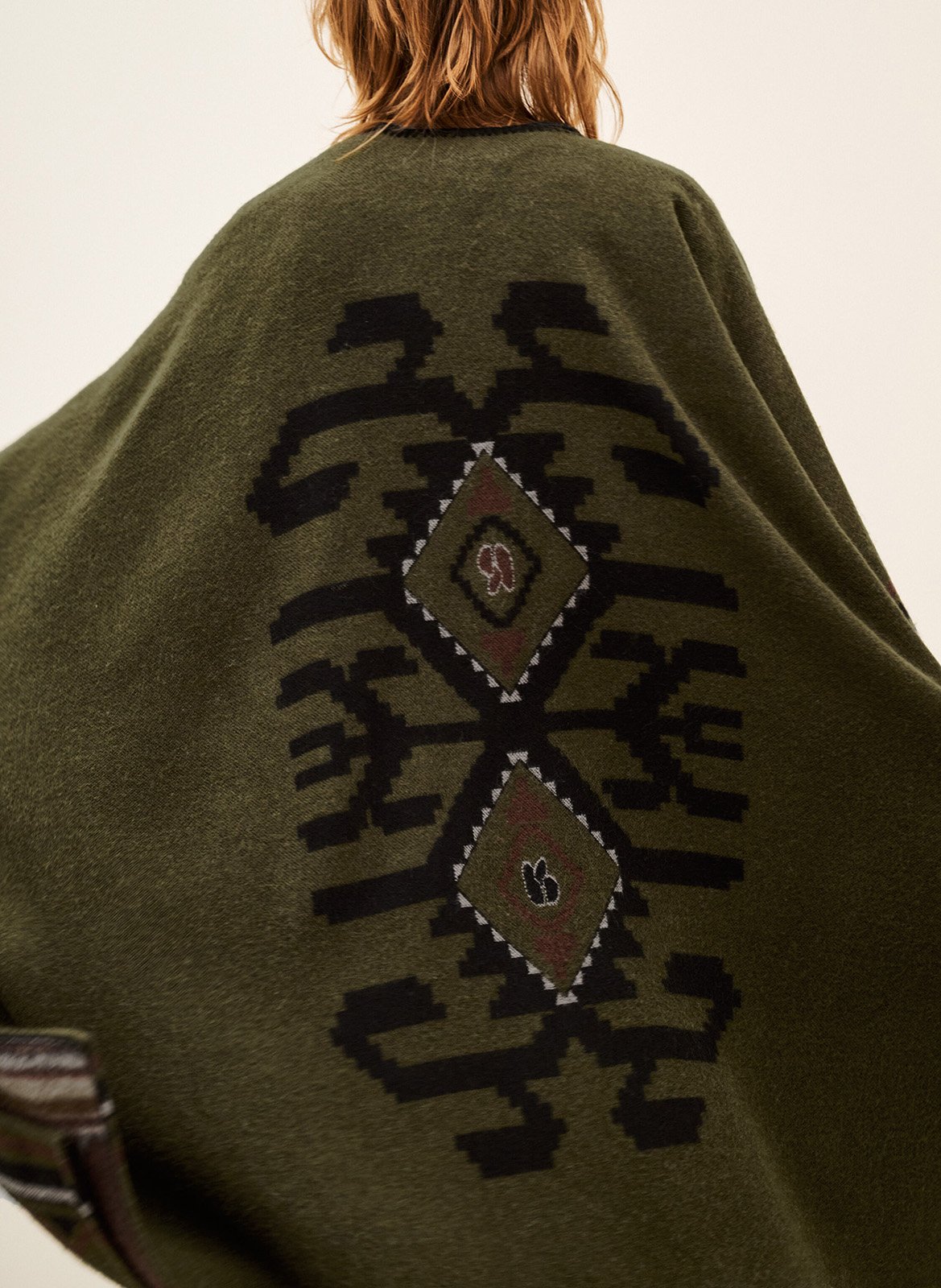 Poncho ample manches longues pongo BA&SH Kaki