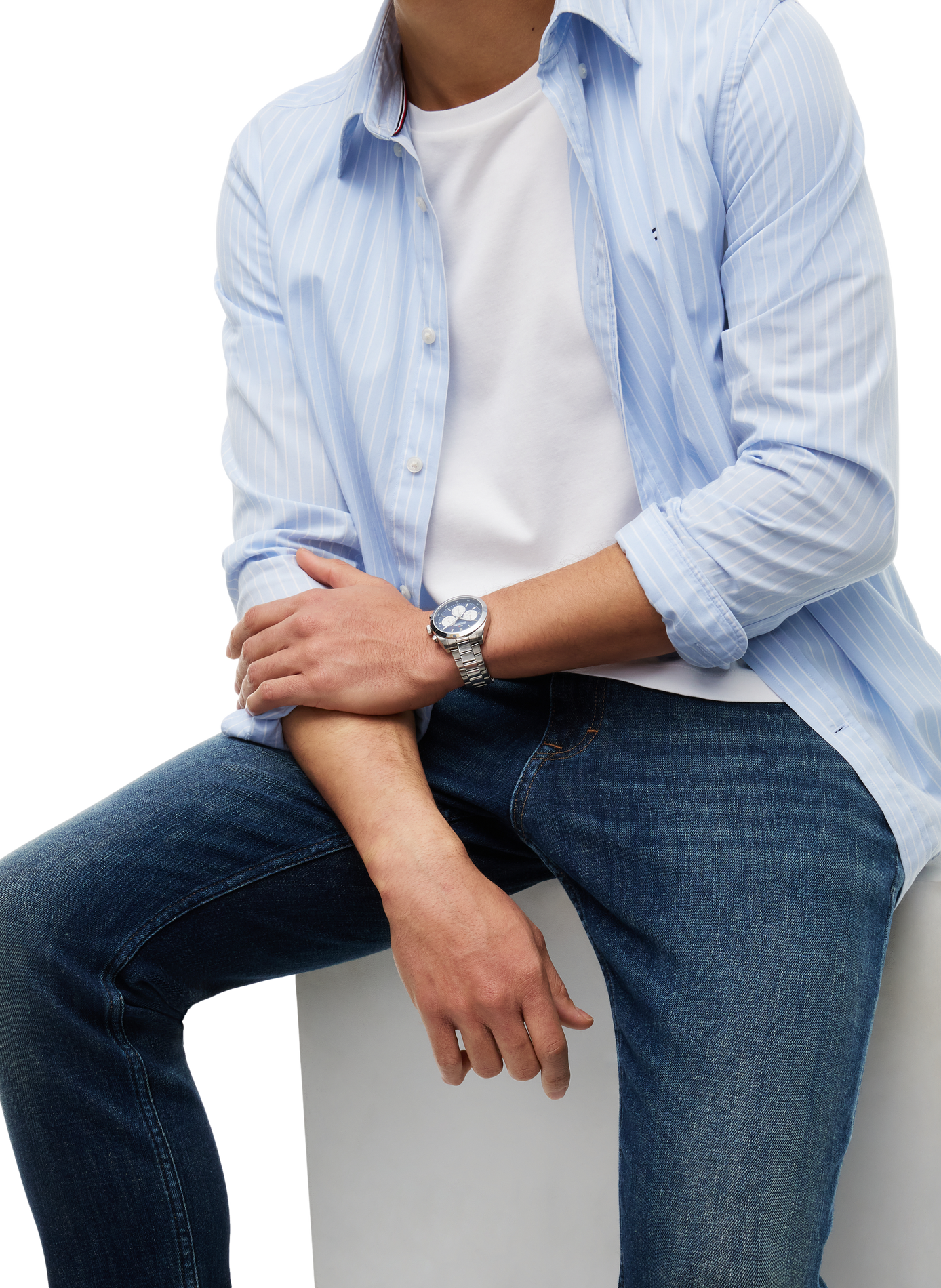 Jean droit uni TOMMY HILFIGER Blue