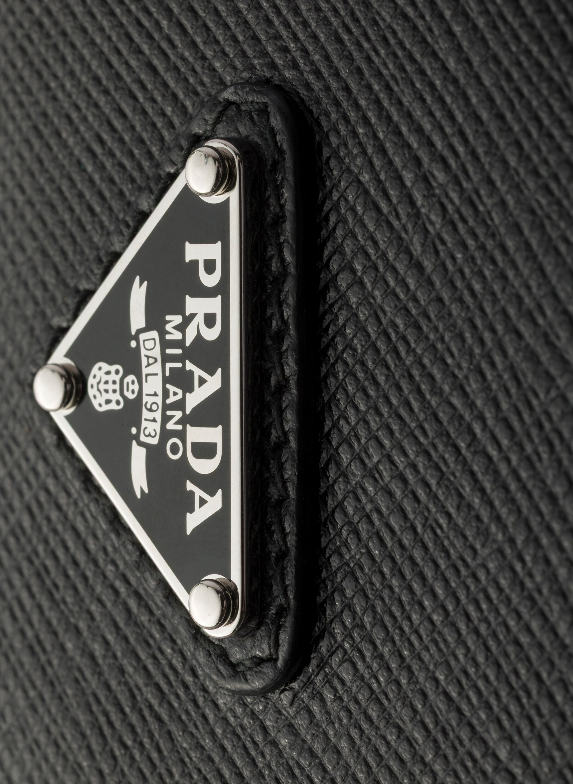 Porte-cartes en cuir saffiano PRADA Noir