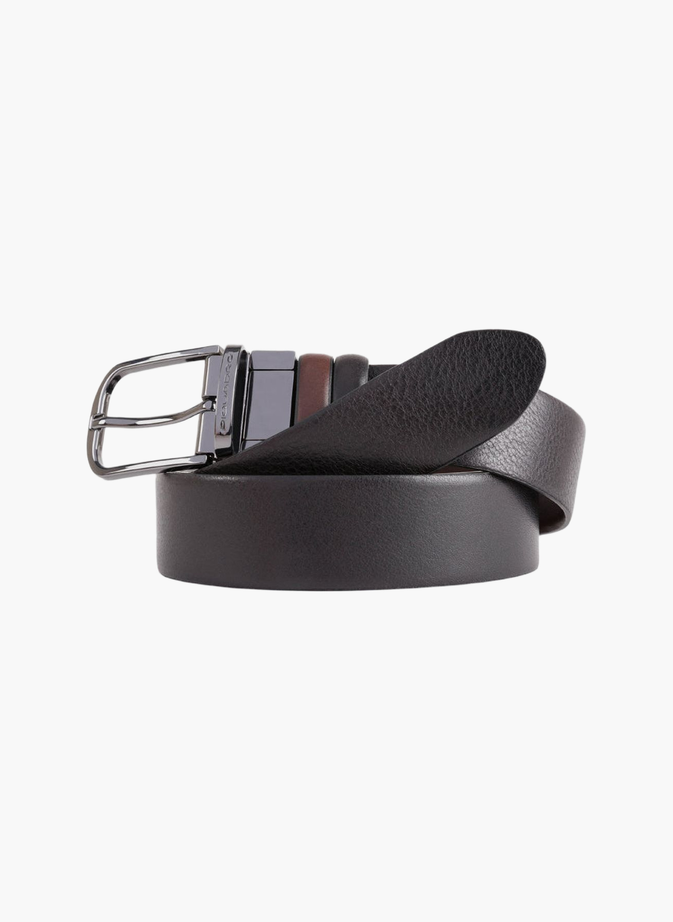 Men's reversible leather belt black square PIQUADRO Brown