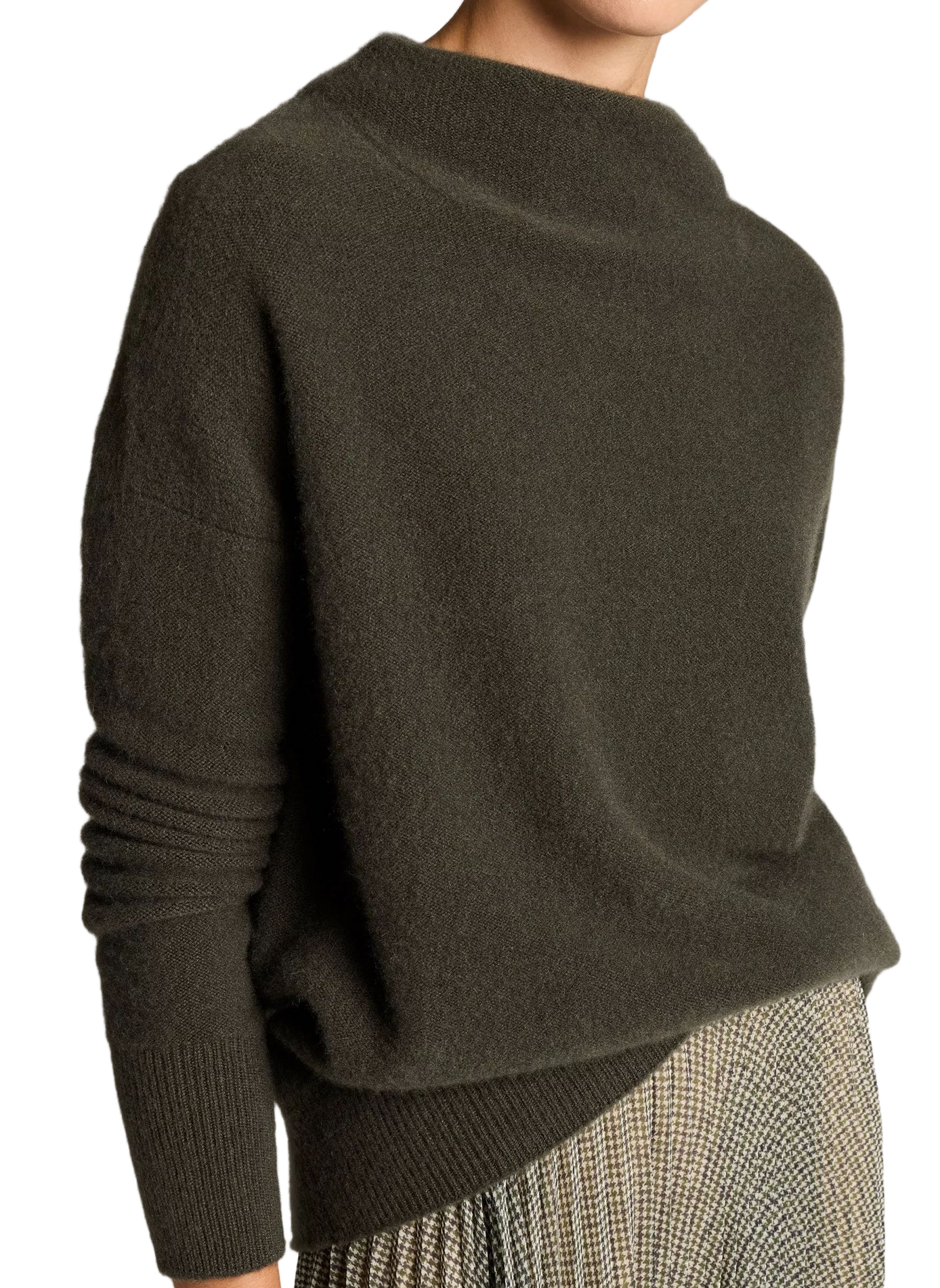 Pull à col montant en cachemire moelleux VINCE Kaki