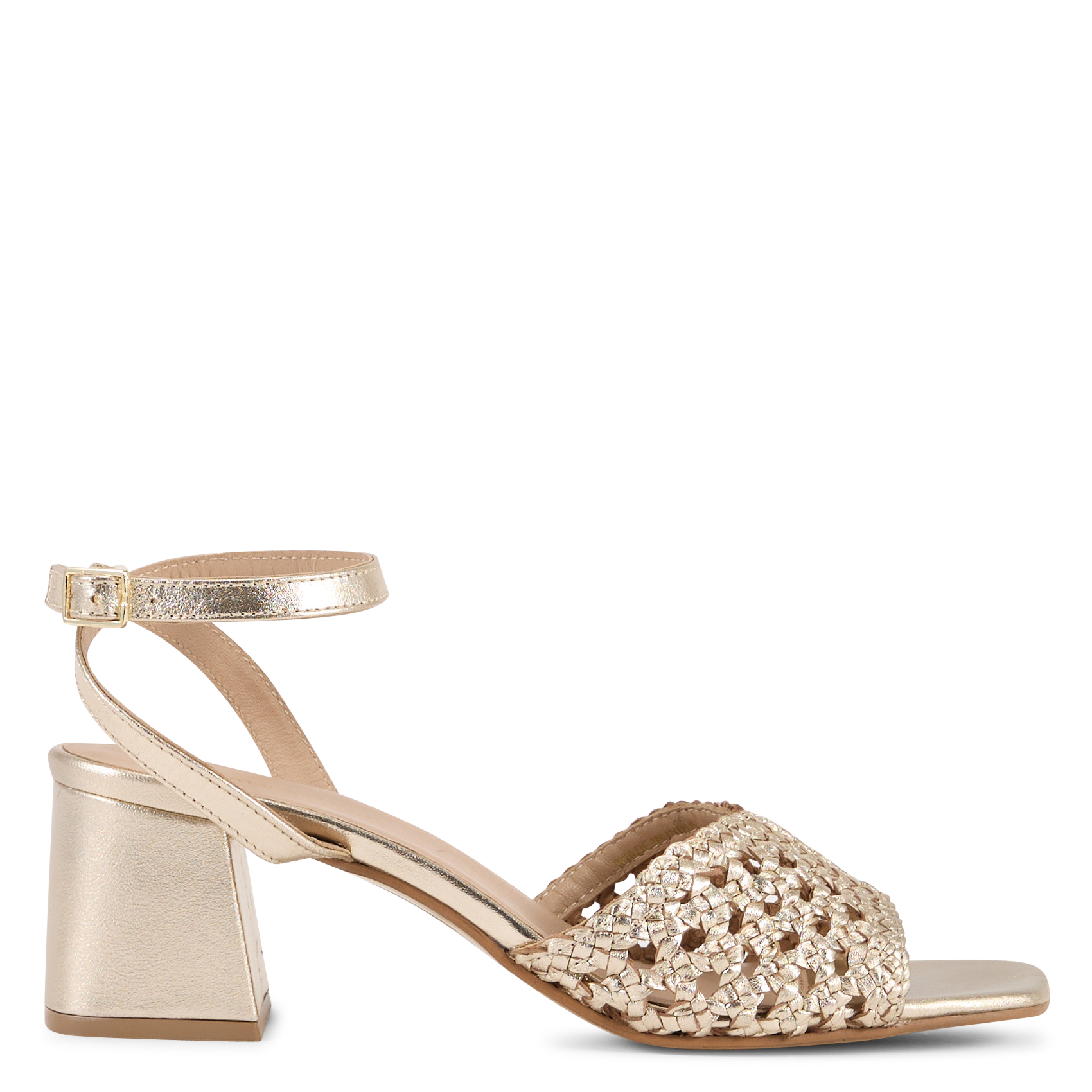 Leren sandalen met hak LA FEE MARABOUTEE Geel