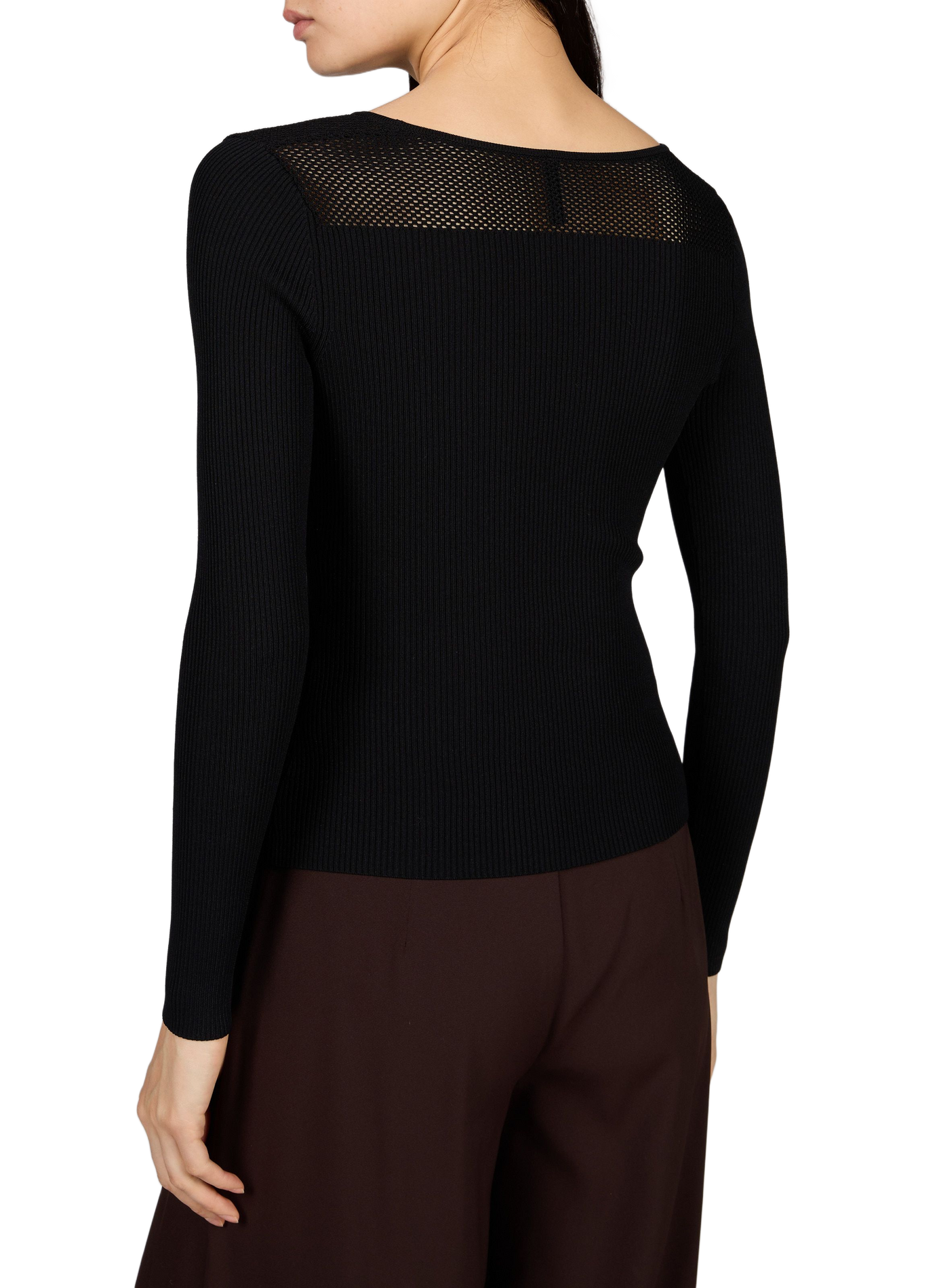 Effen getailleerde top met V-hals Jamila | Zwart GUESS Dames