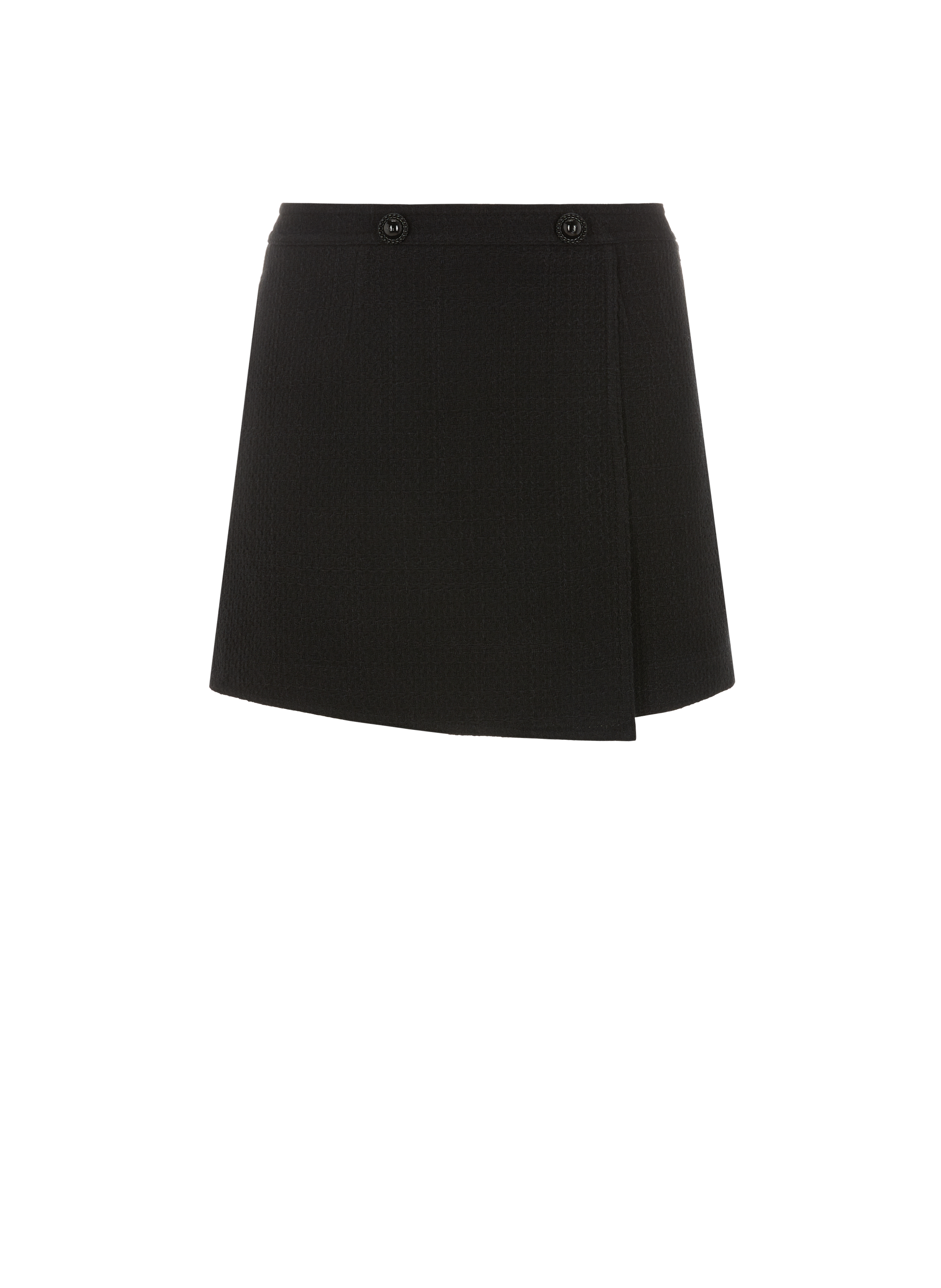 Jupe superposée en coton et laine mélangés