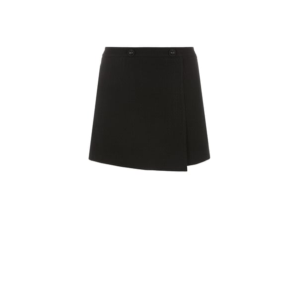 Jupe superposée en coton et laine mélangés