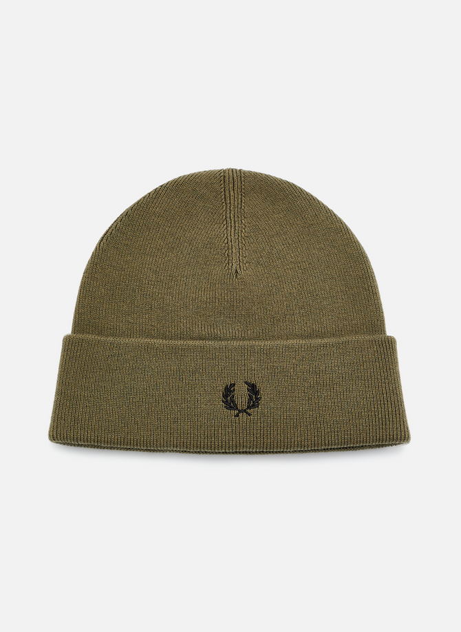 Merino wool and cotton beanie FRED PERRY