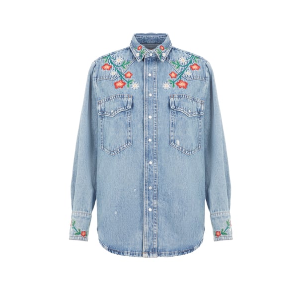 Chemise en jean avec broderie