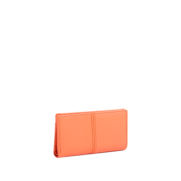 Le Tanneur Leather Card Holder In Orange