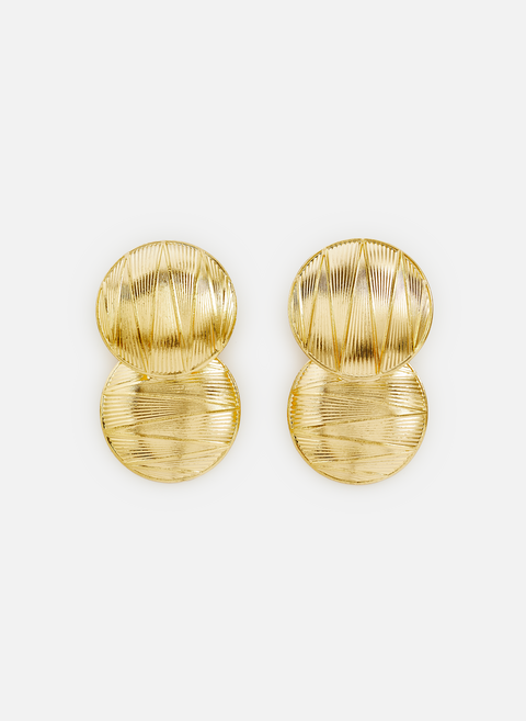 Sonia Double Geometric Gold Earrings DESTREE 