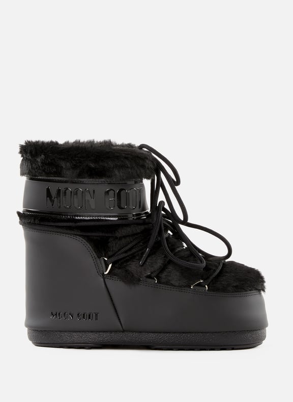 Icon Low Fur Effect Boots Black by MOON BOOT MOON BOOT Icon Low Fur Effect Boots Black