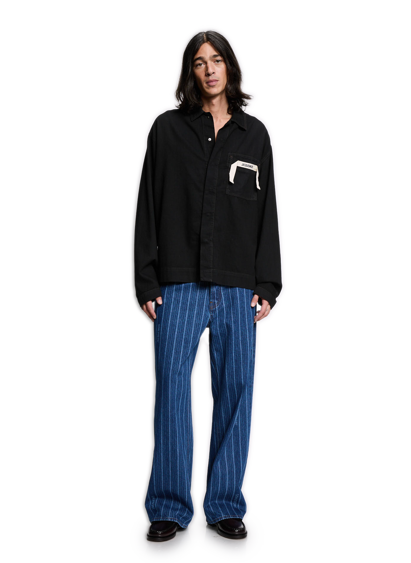 Striped Denim Jeans JACQUEMUS Blue