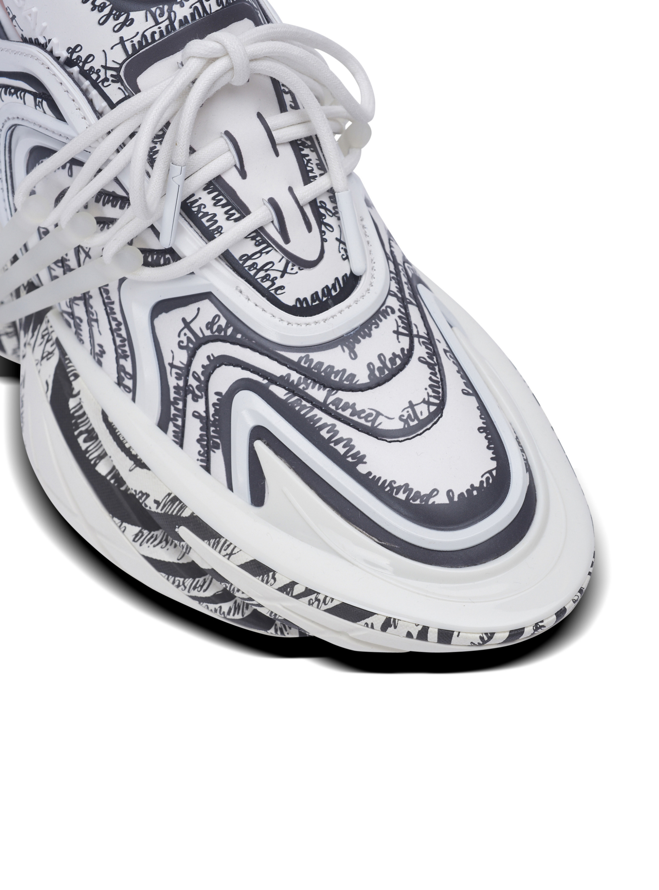 Baskets unicorn wave imprimées « lettre d'amour » BALMAIN Blanc