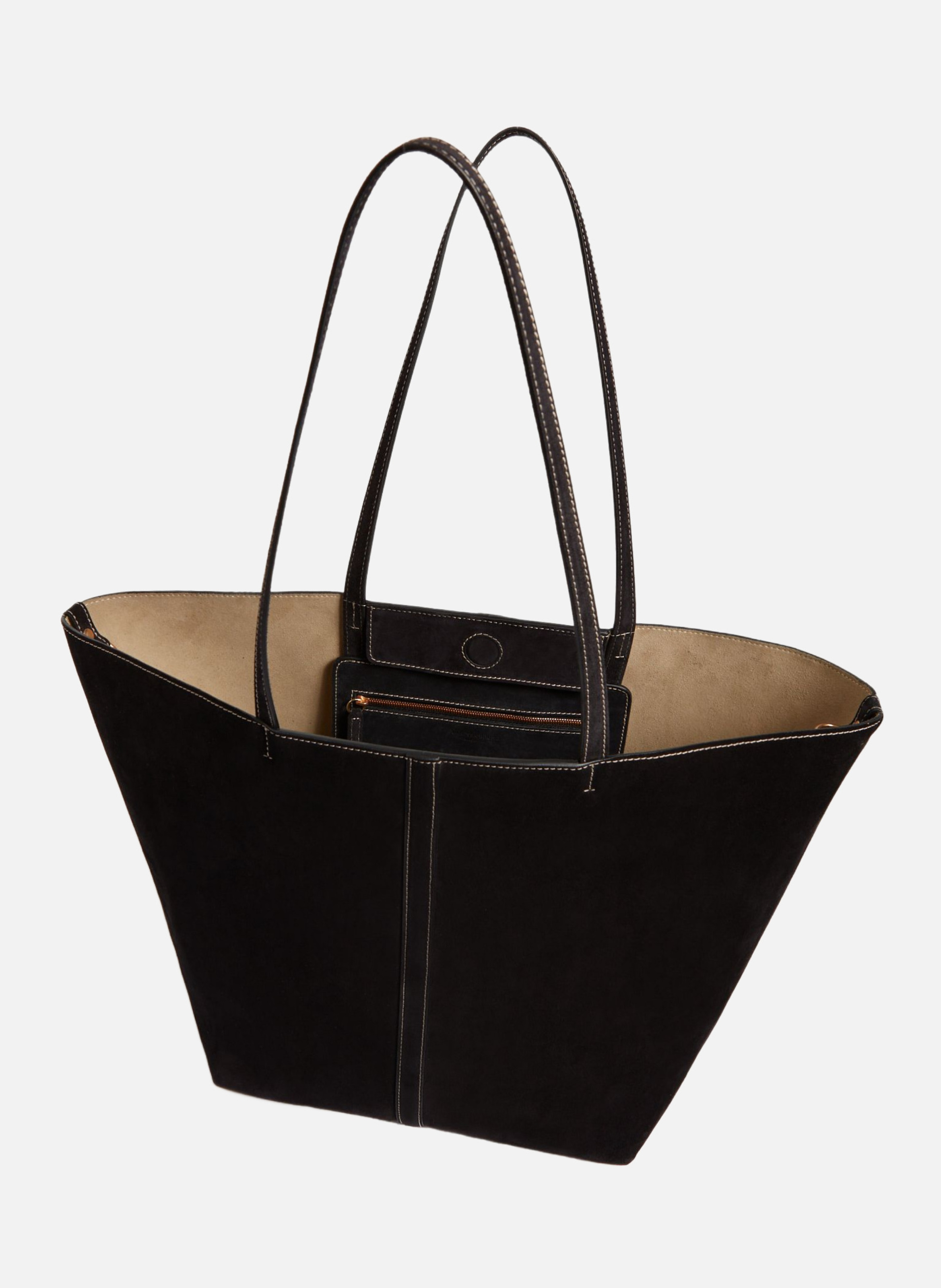 Petit cabas daily en cuir velours VANESSA BRUNO Noir