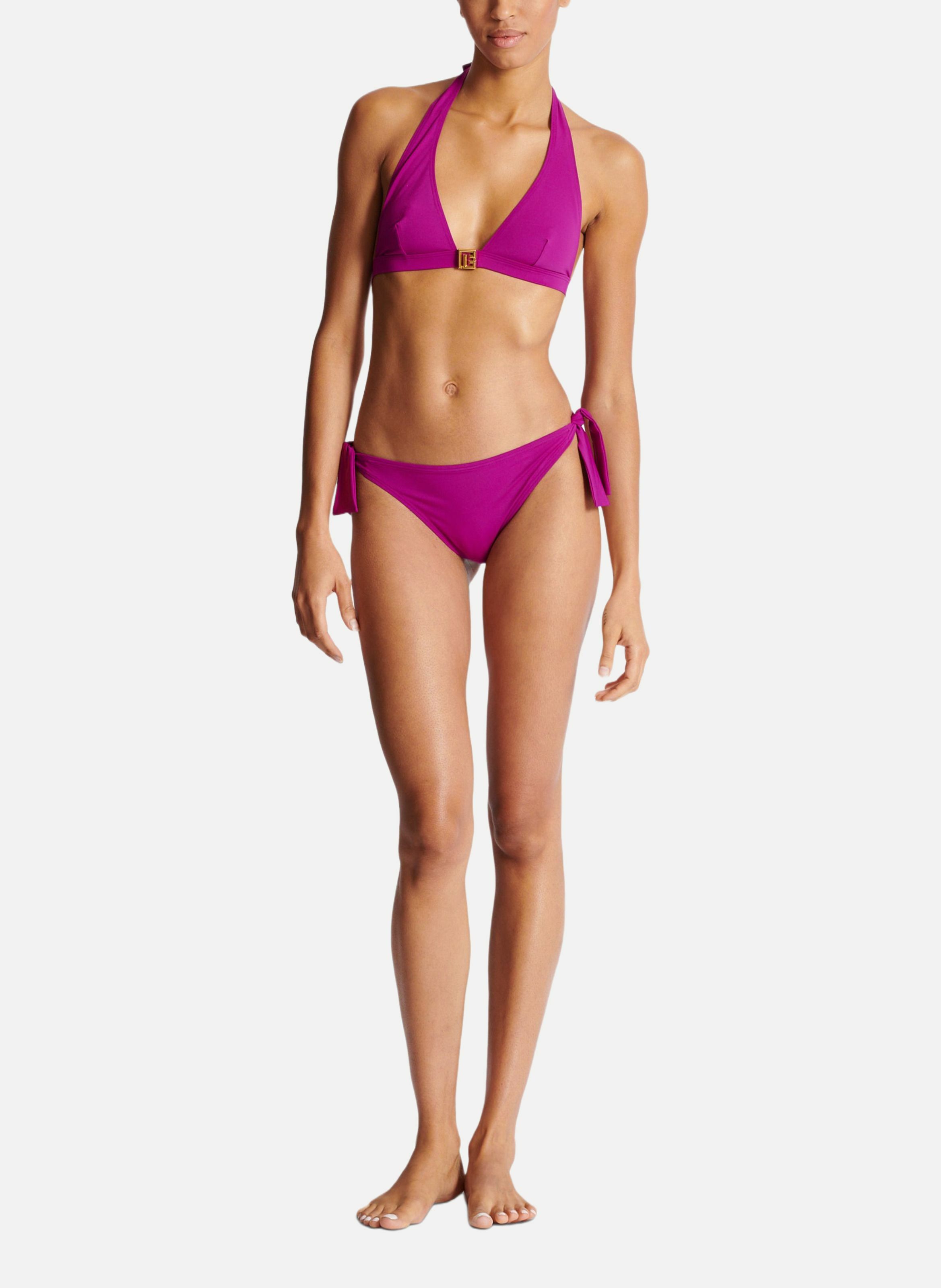 Maillot de bain deux pièces à logo pb BALMAIN Violet