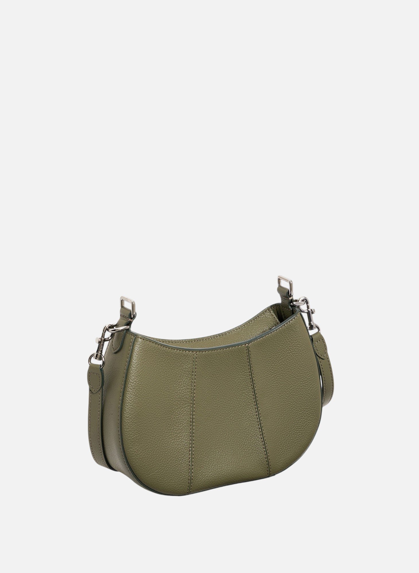 Petit sac demi-lune juliette en cuir grainé LE TANNEUR Vert
