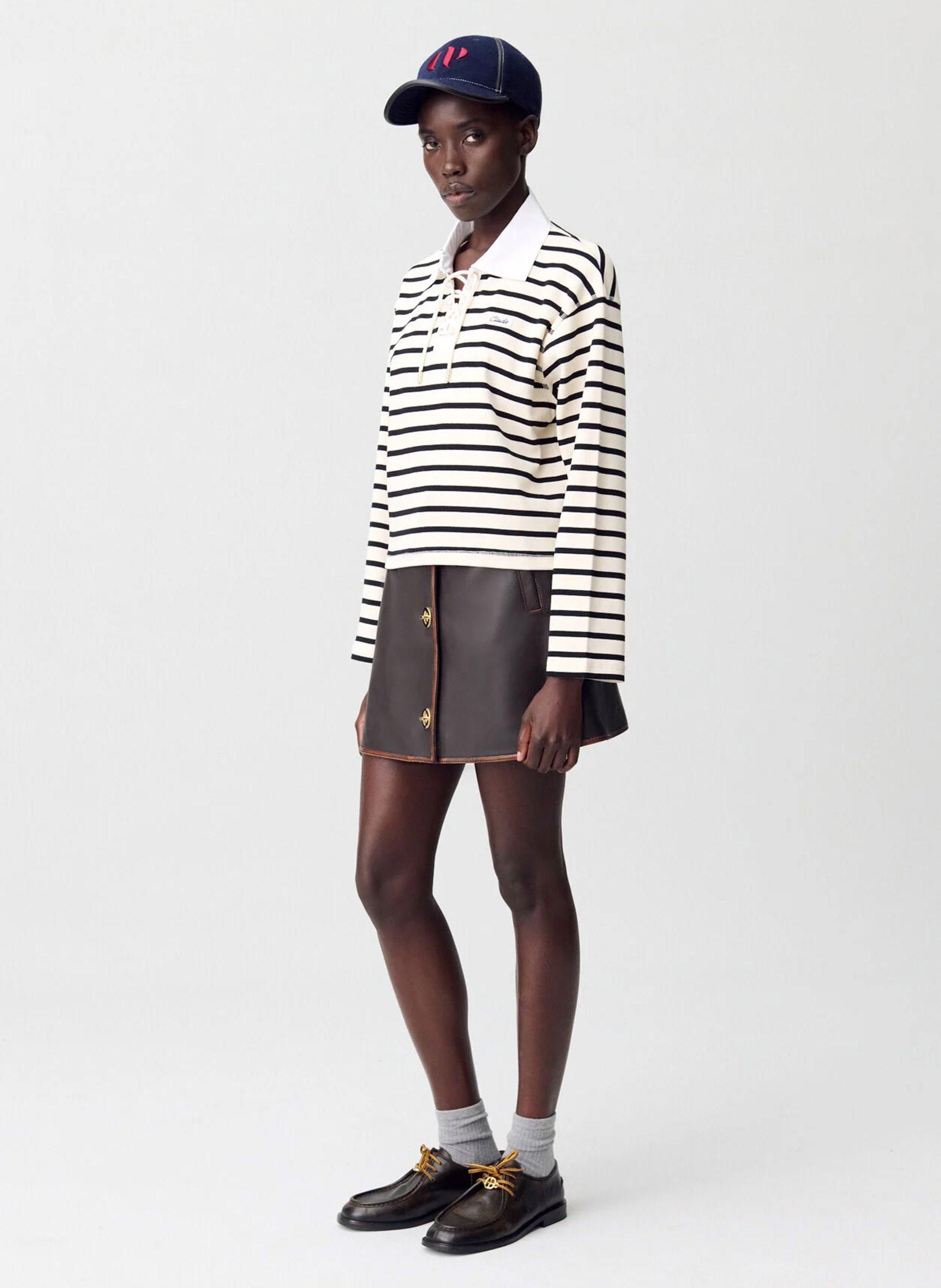 Tee-shirt droit en coton rayé CLAUDIE PIERLOT Multicolore