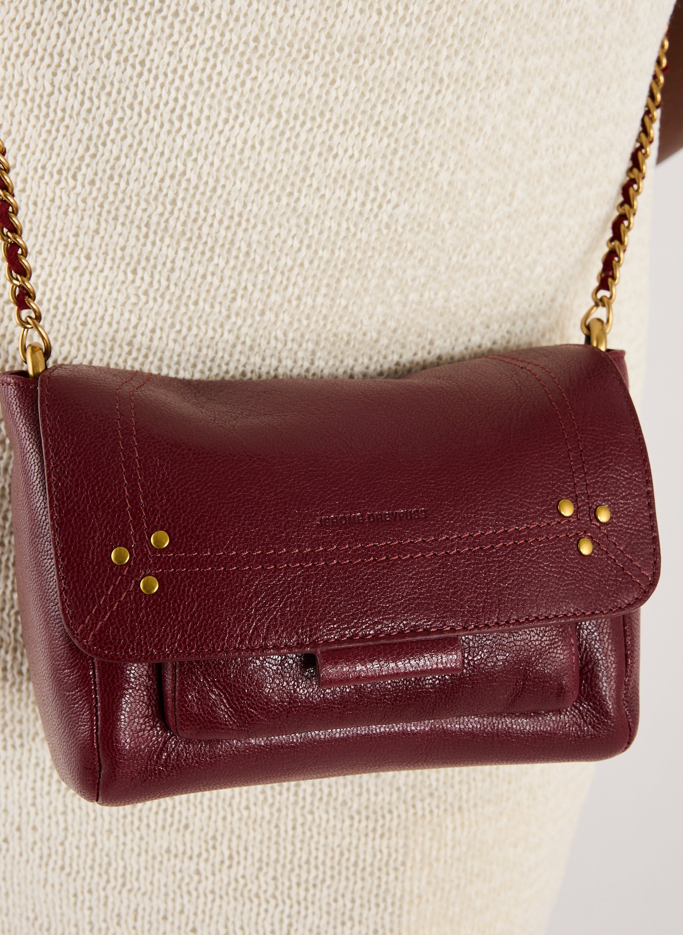 Sac à bandoulière Lulu S en cuir JÉRÔME DREYFUSS Rouge