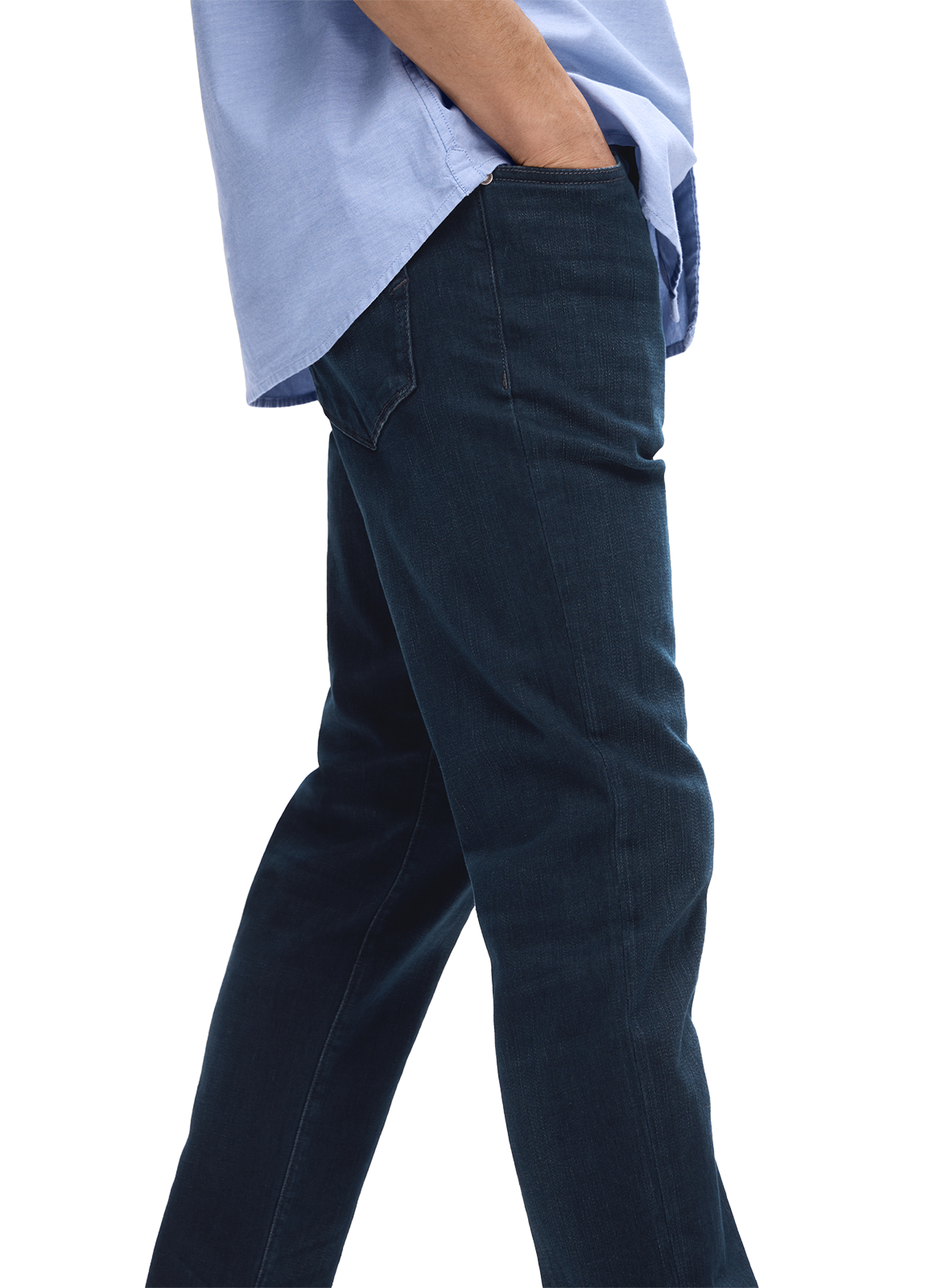 Jean droit en coton biologique mélangé SELECTED Bleu