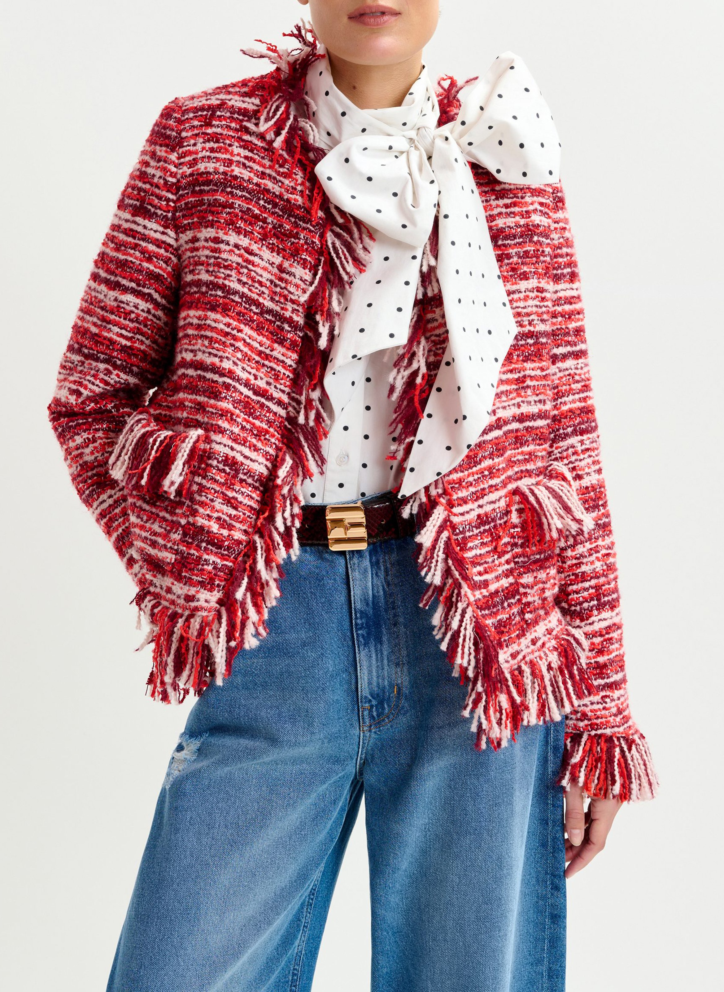 ESSENTIEL ANTWERP Veste col rond iskra Rouge