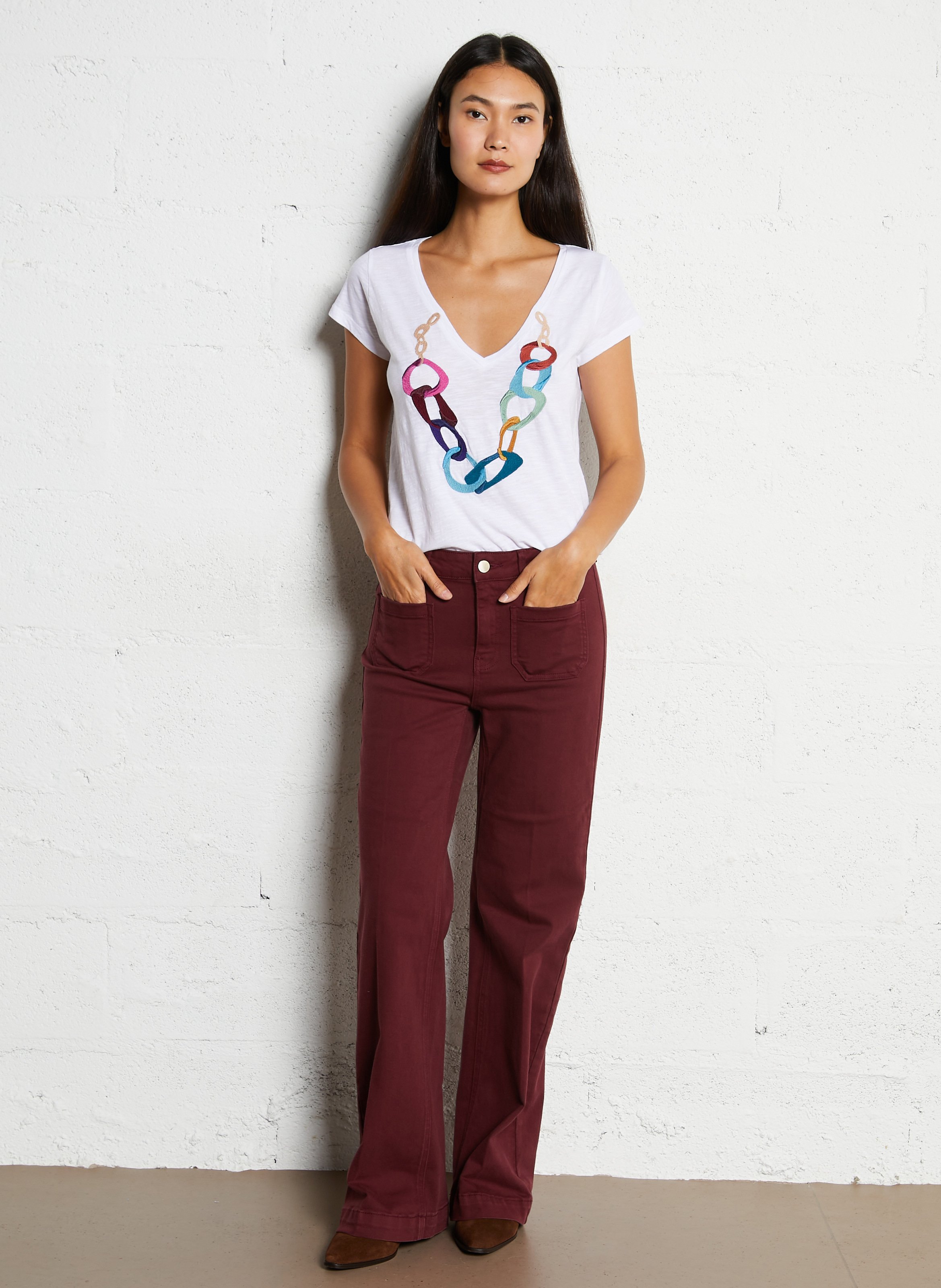 Jean flare luna MAISON 123 Rouge