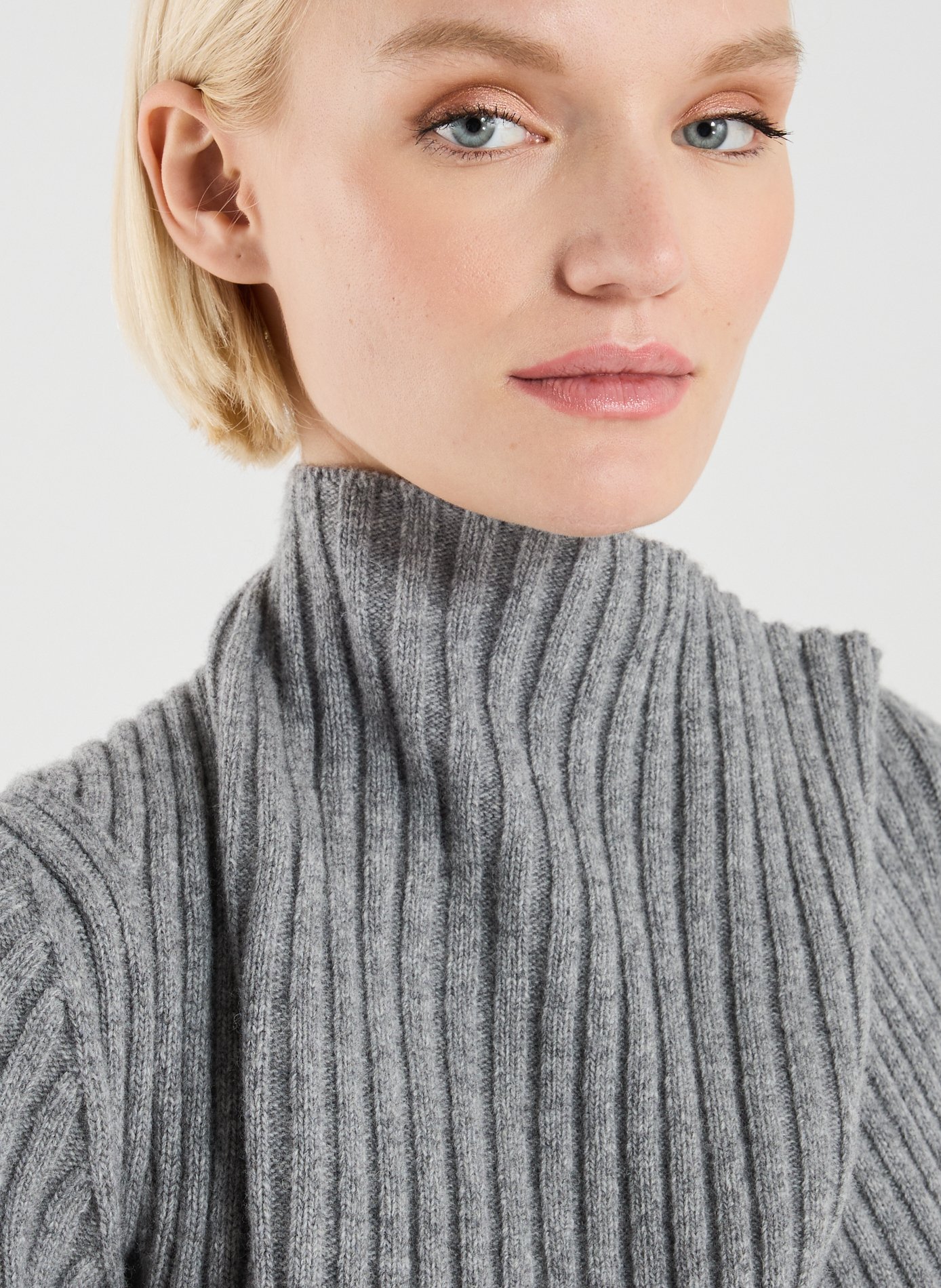 Pull côtelé en laine VICTORIA BECKHAM Gris